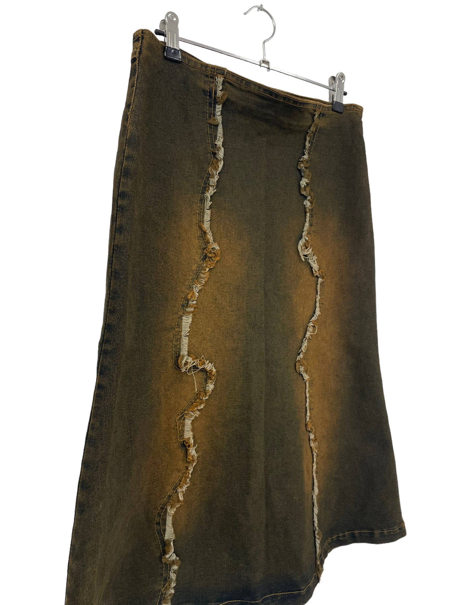 Y2K denim midi skirt