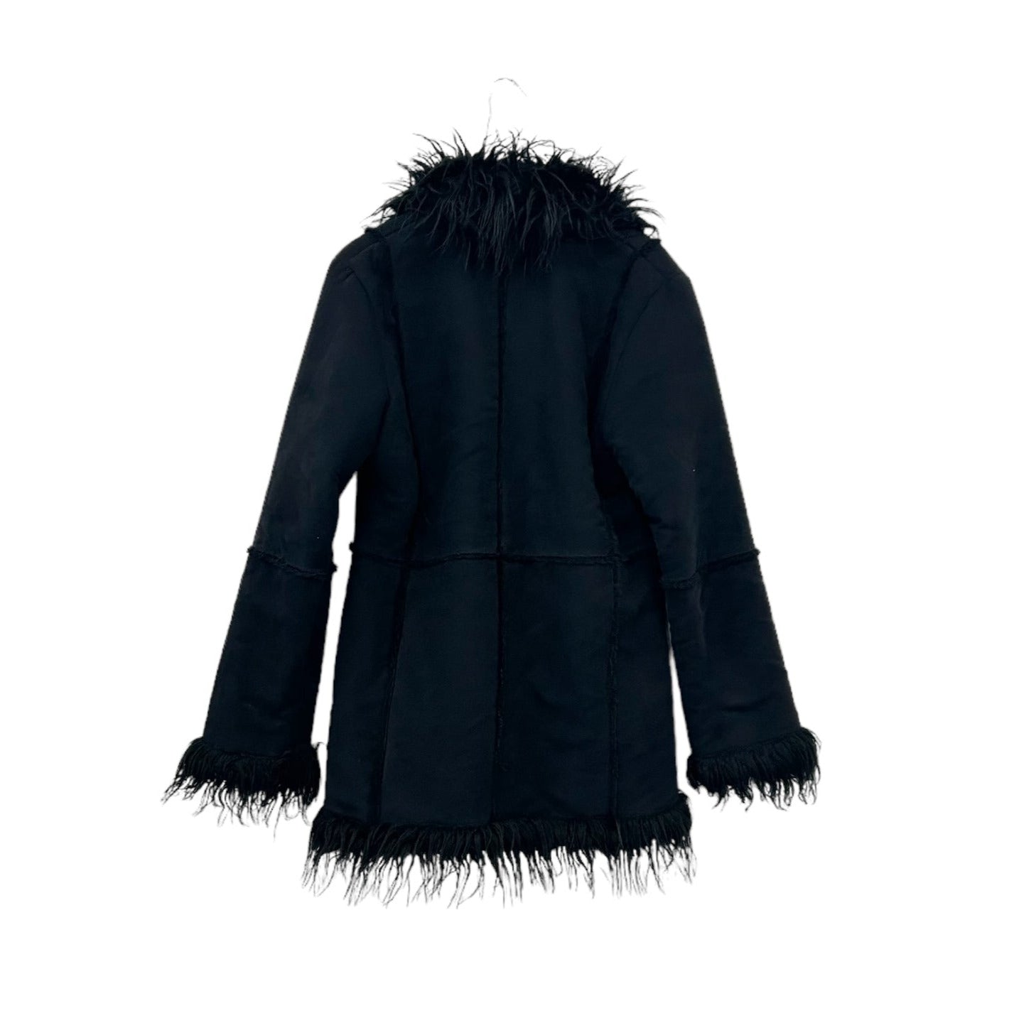90s fuzzy faux fur half coat