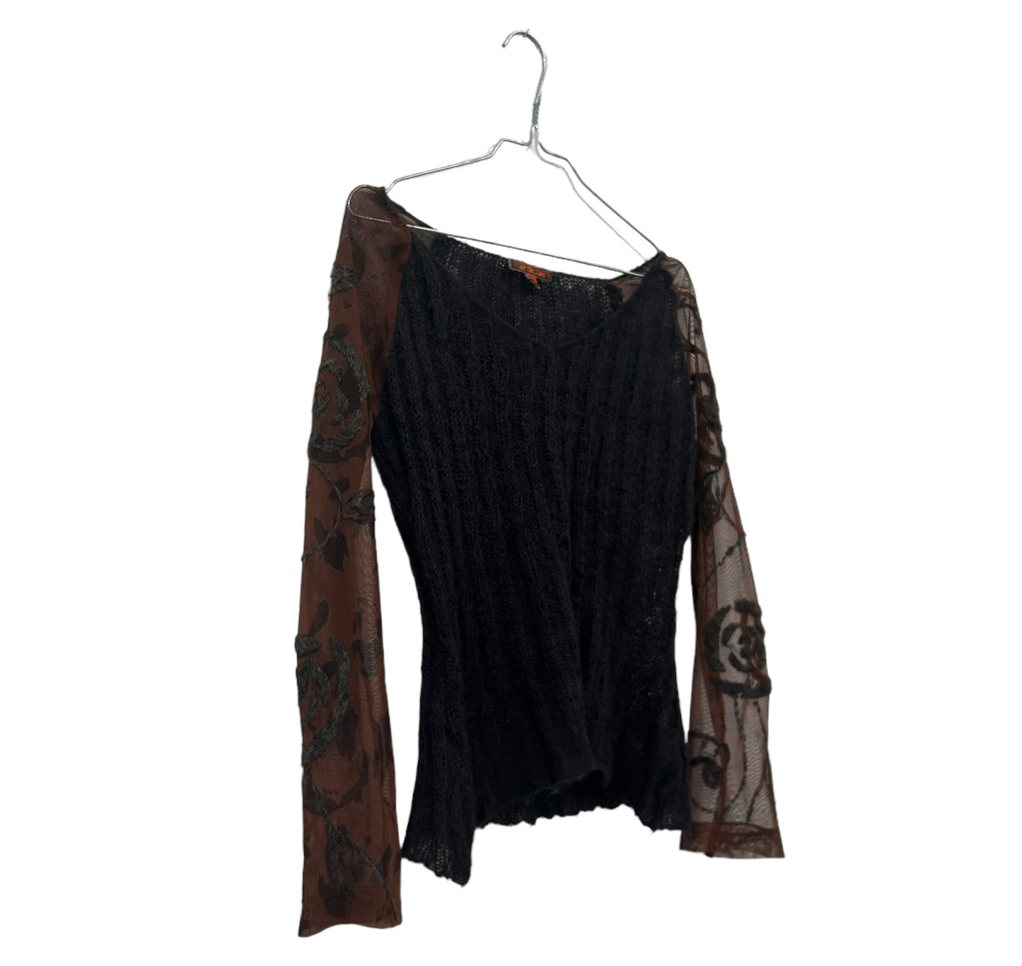 Y2K knit mesh pullover