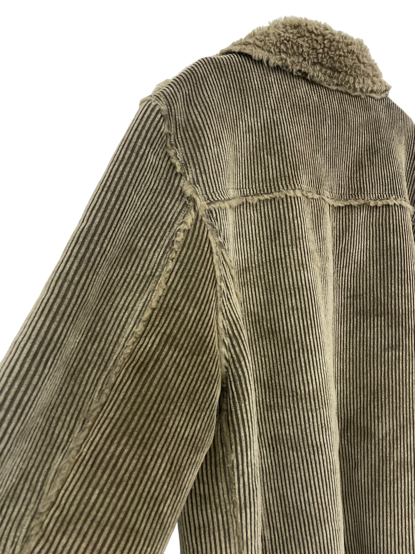 Corduroy faux fur coat