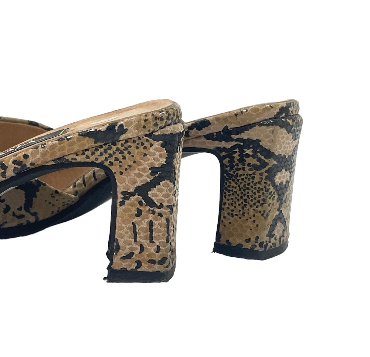 90s snakeskin mules
