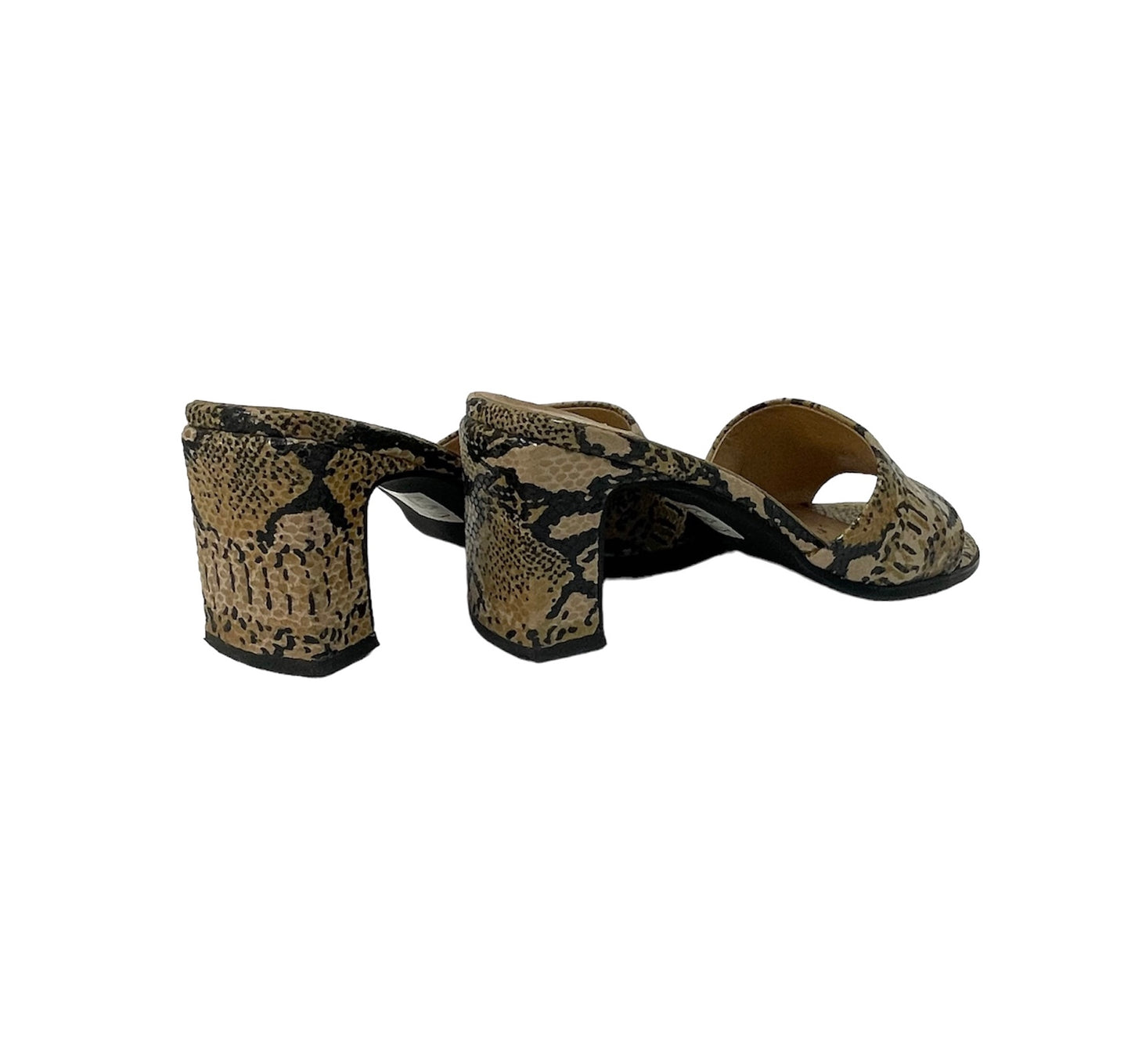 90s snakeskin mules