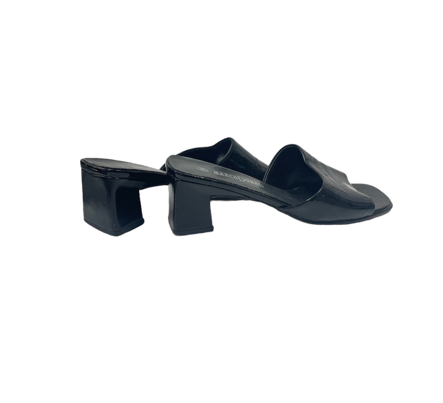 Patent leather mules