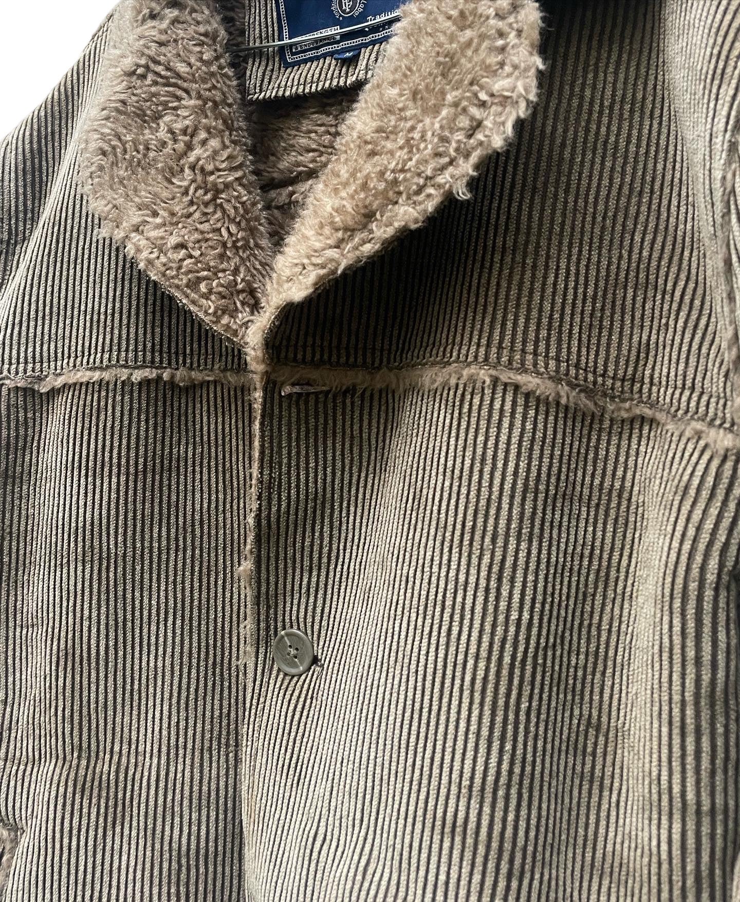 Corduroy faux fur coat