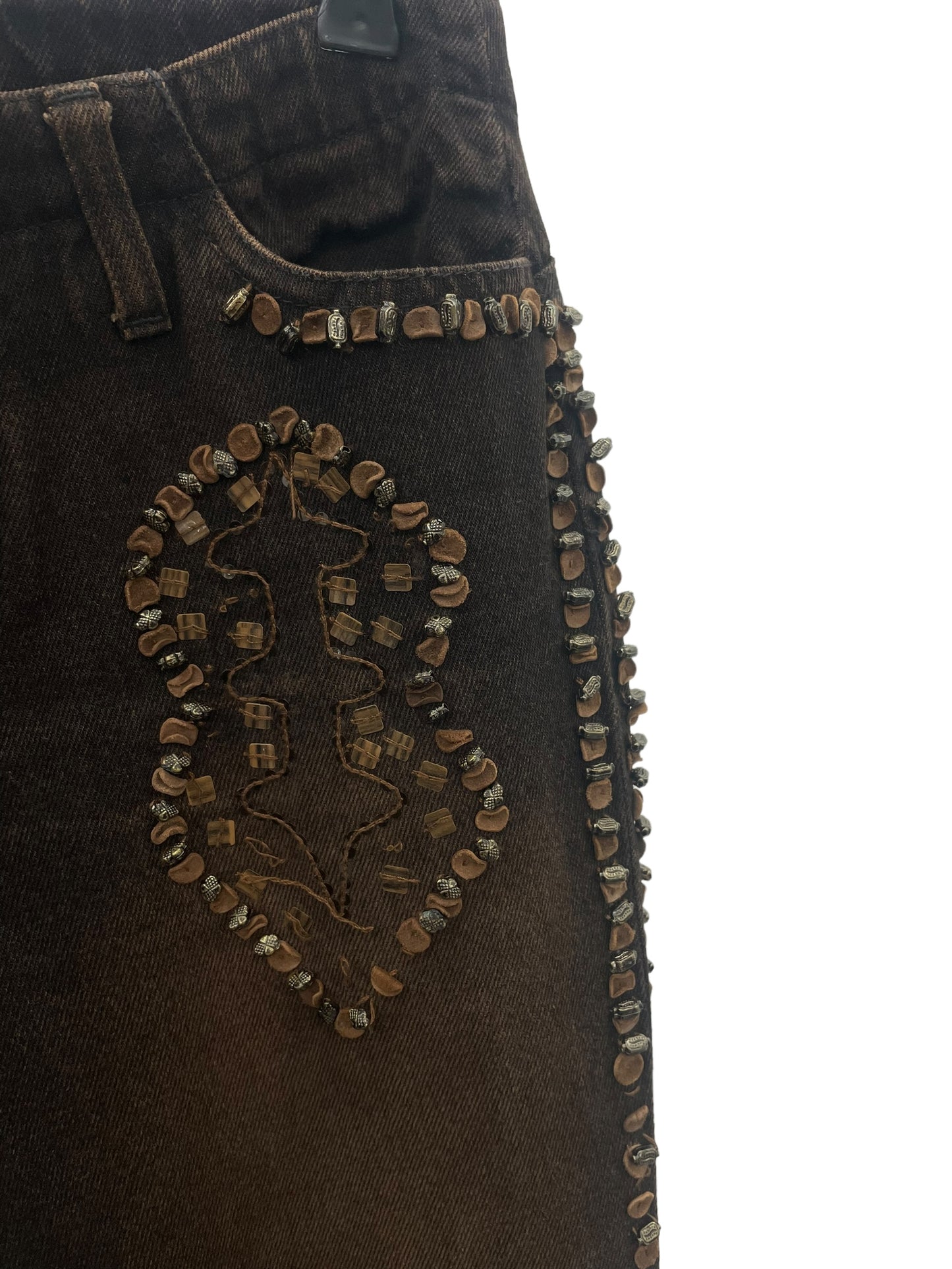 Y2K brown bleached jeans