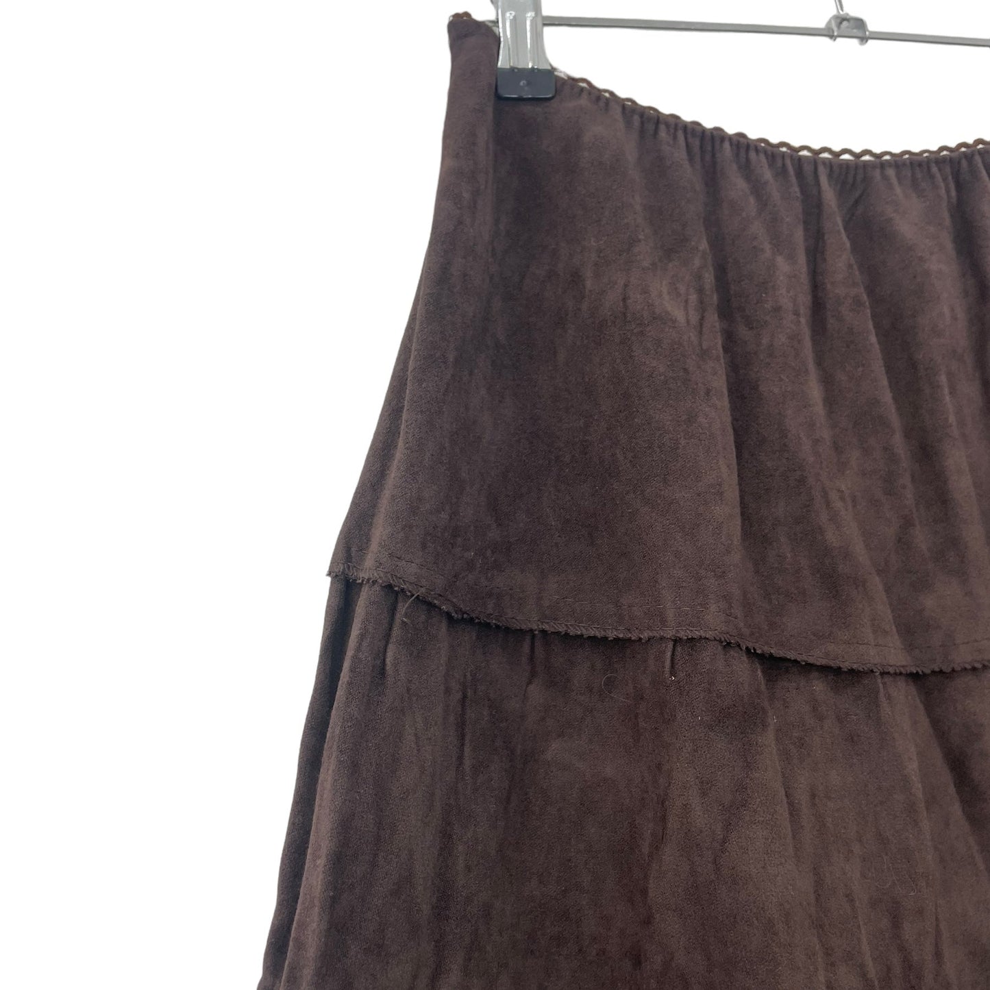 Y2K earthy layered midi skirt