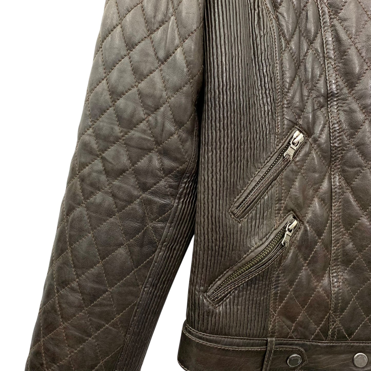 Quilted lambskin leather jacket