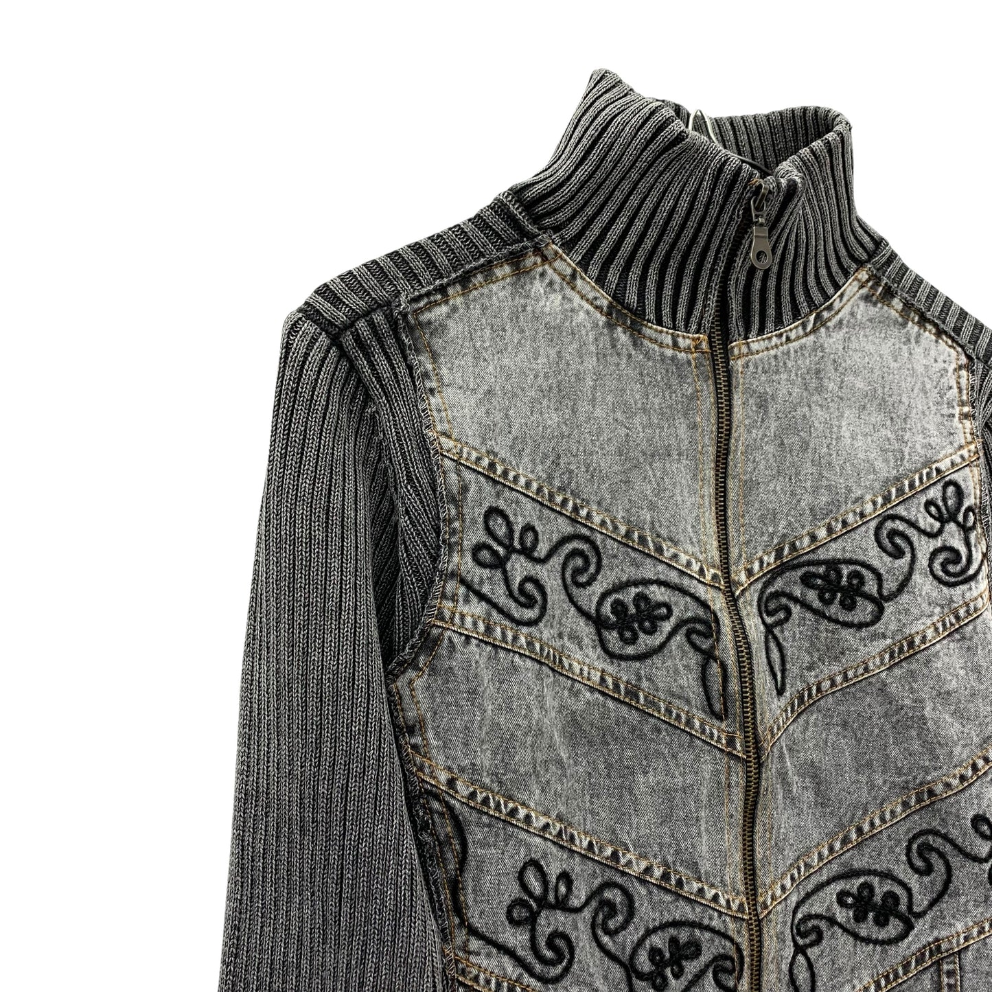 Y2K ribbed denim jacket