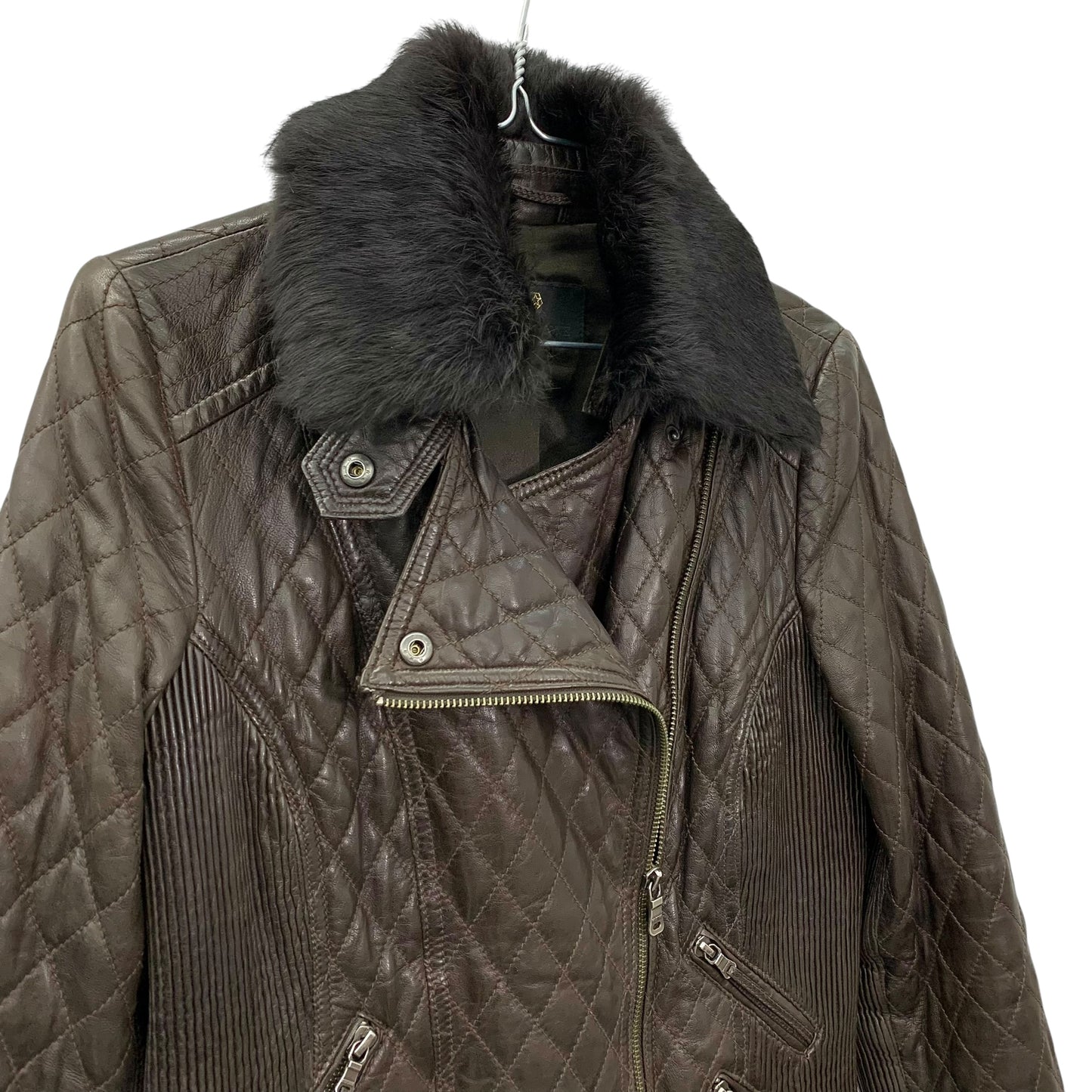 Quilted lambskin leather jacket