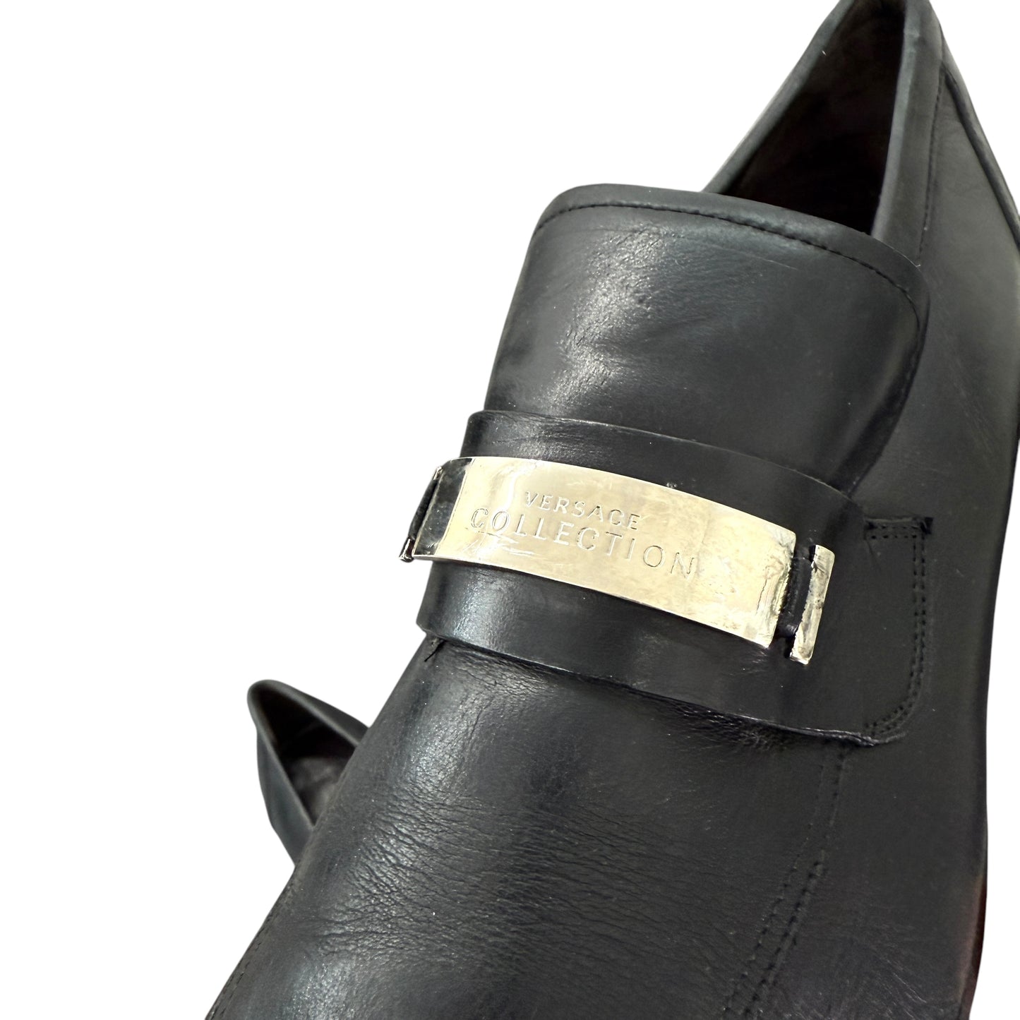 Versace Collection leather slippers