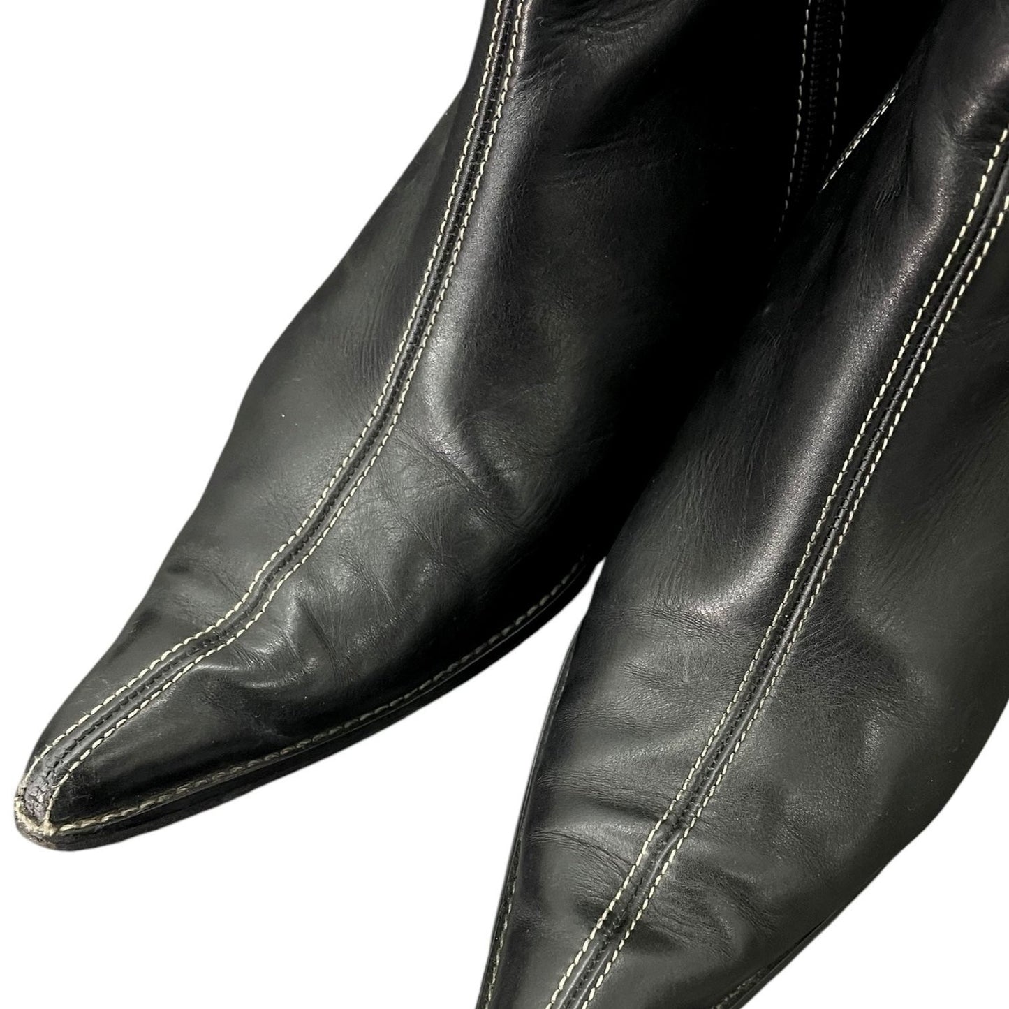 90s pointed nappa leather boots
