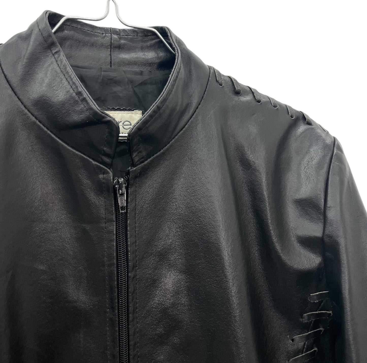 90s leather jacket with lacing