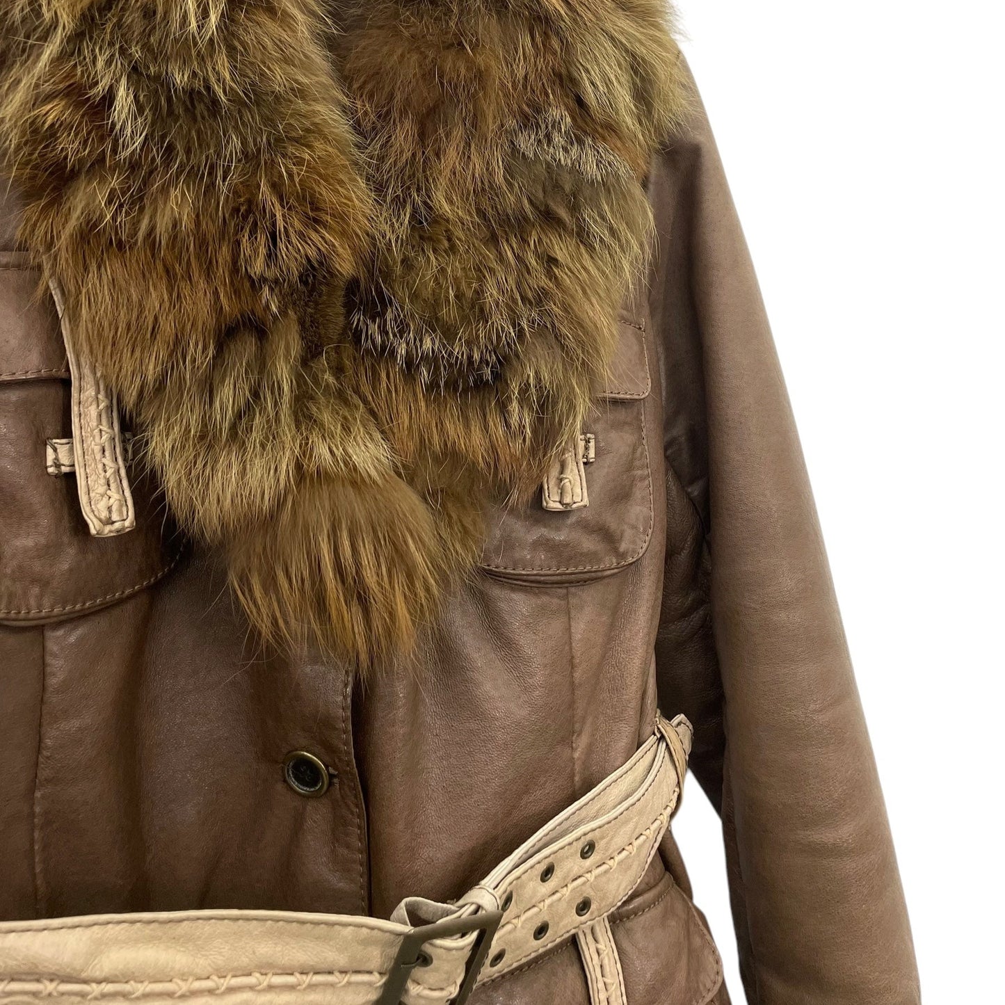 Y2K belted leather blazer