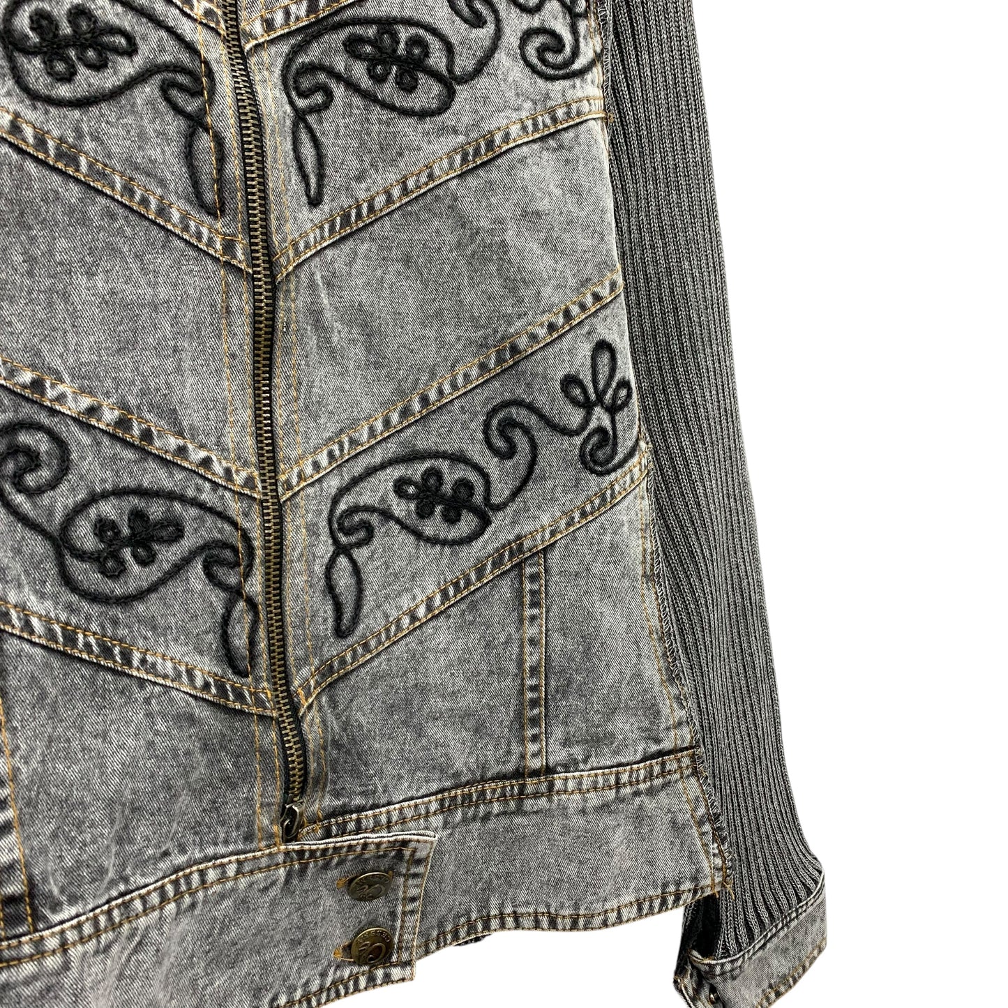 Y2K ribbed denim jacket
