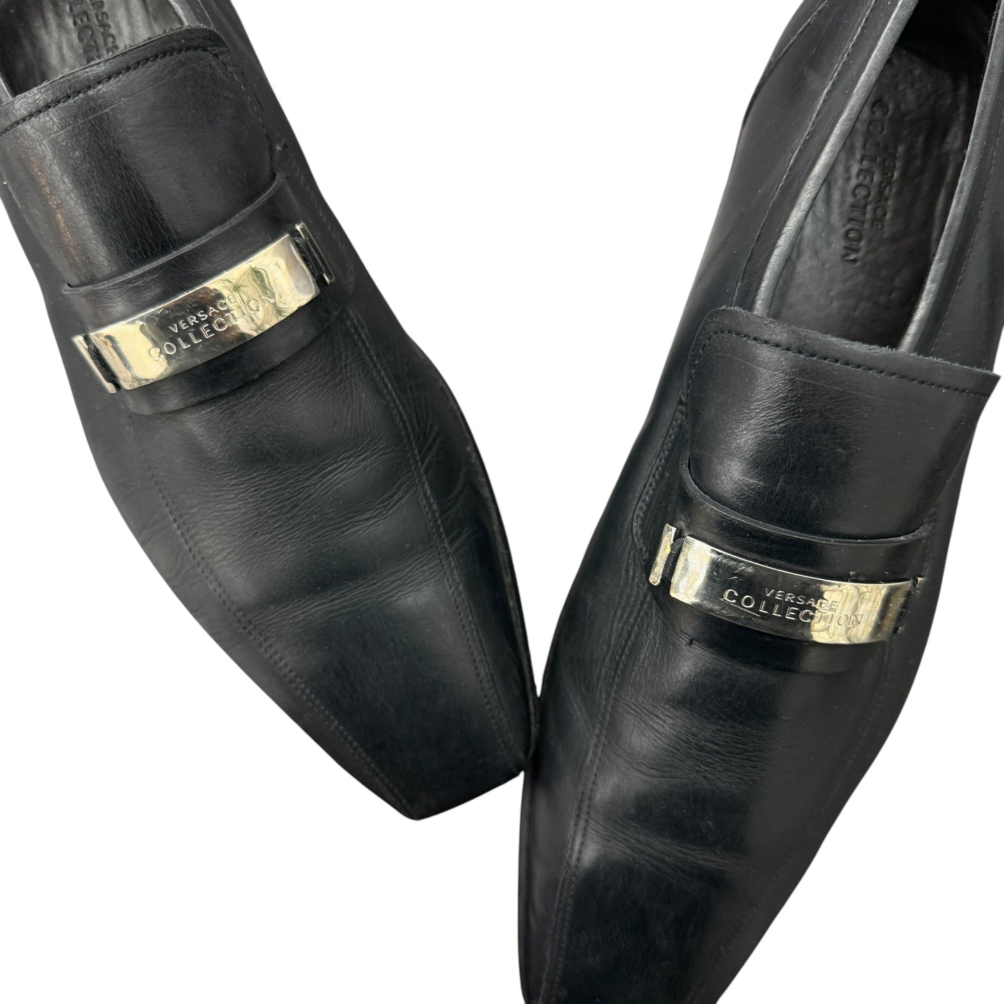 Versace Collection leather slippers