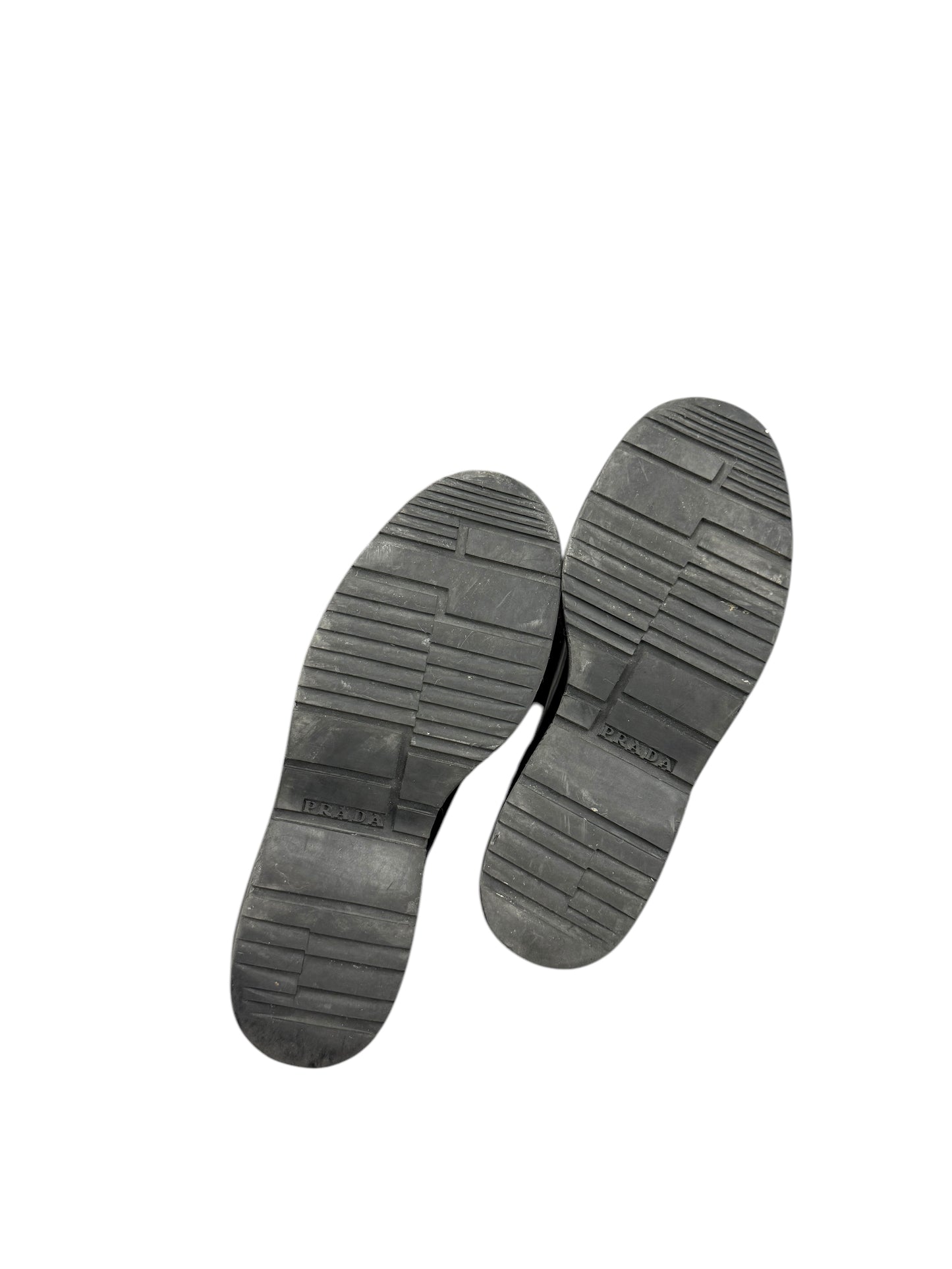 Prada black lace-up loafers