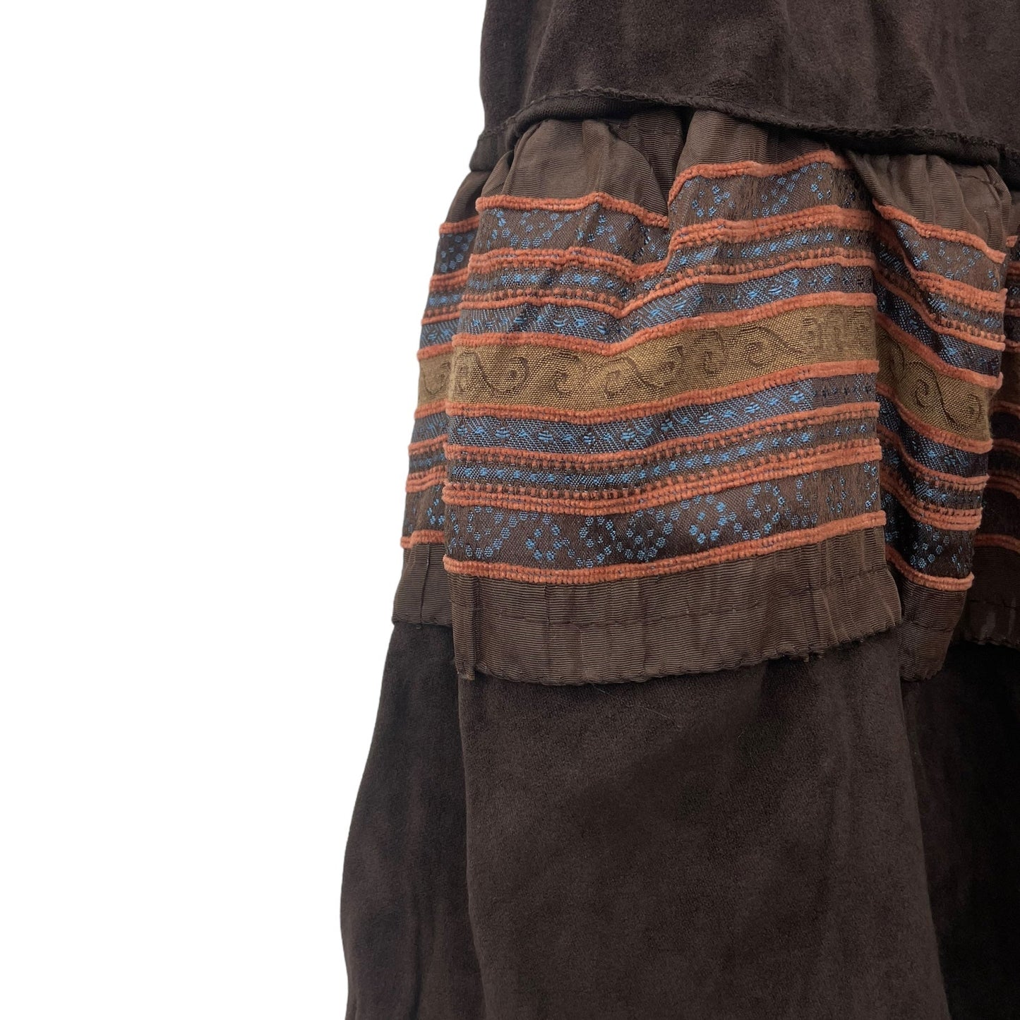 Y2K earthy layered midi skirt