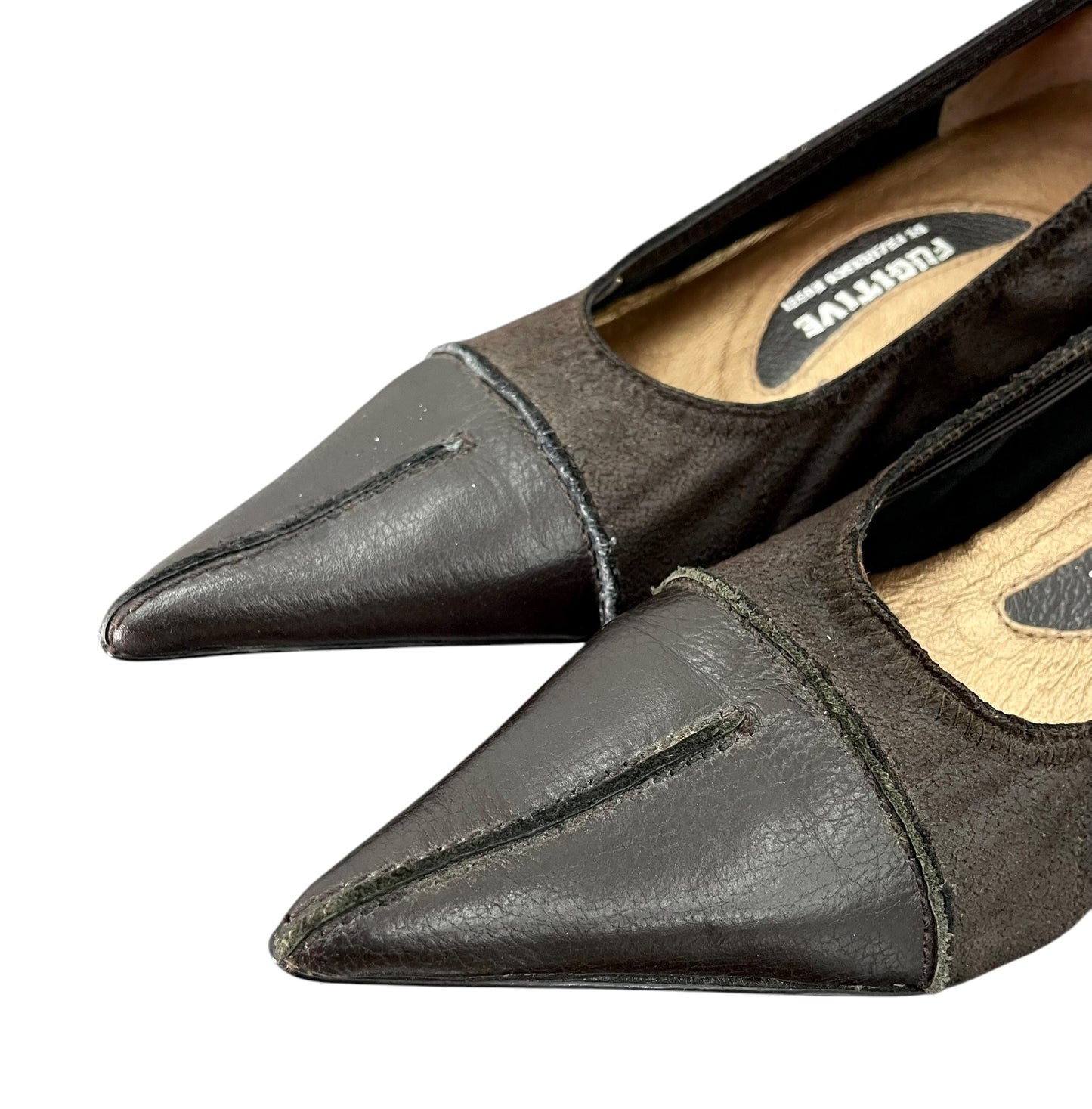 Y2K pointed leather ballerinas