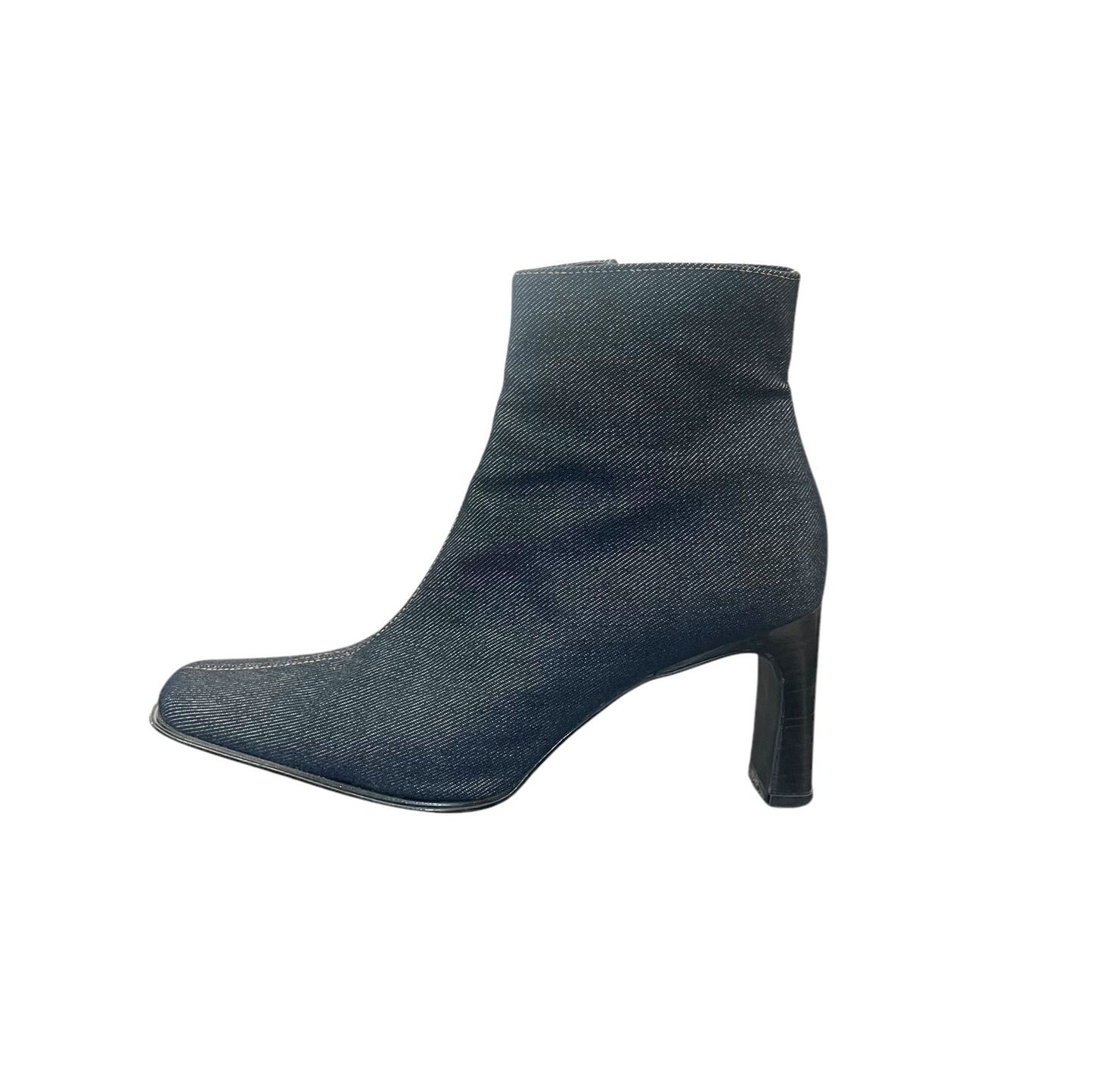 Y2K square toe denim boots