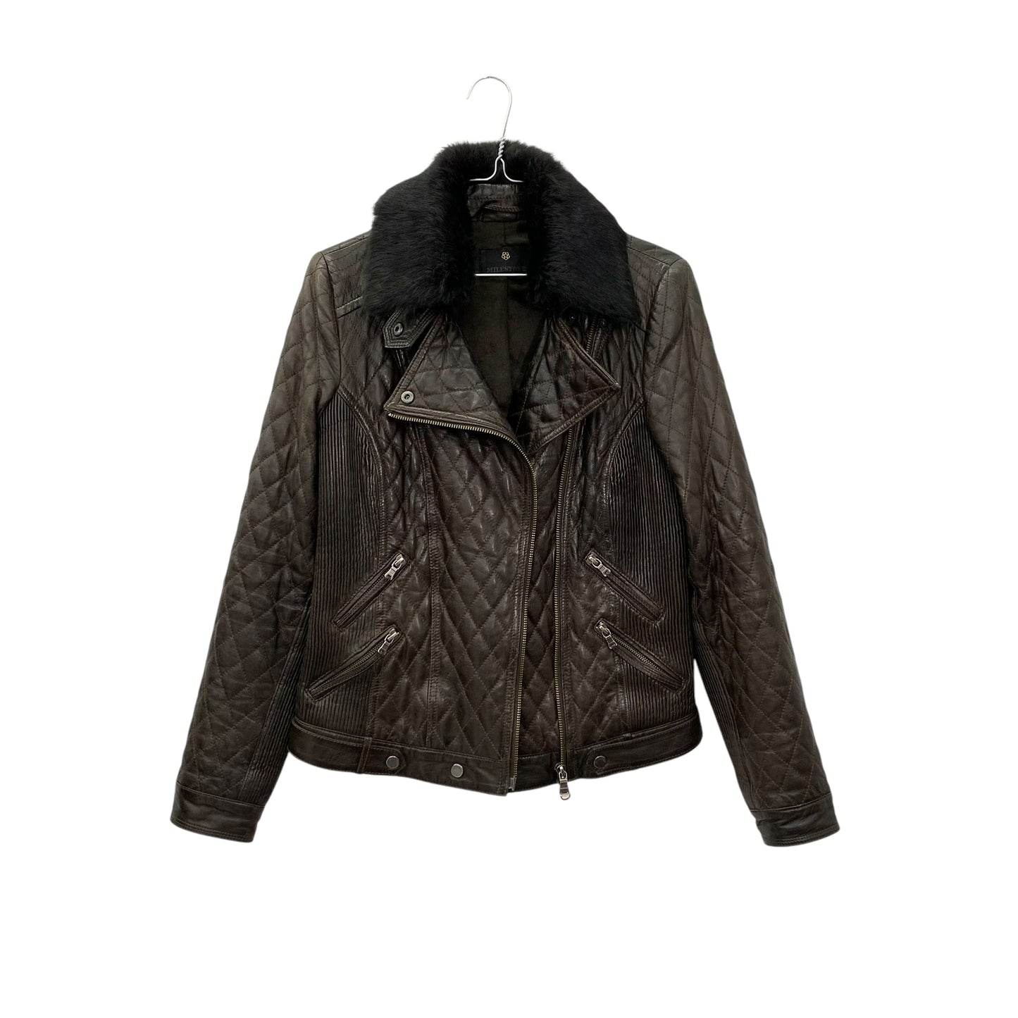 Quilted lambskin leather jacket