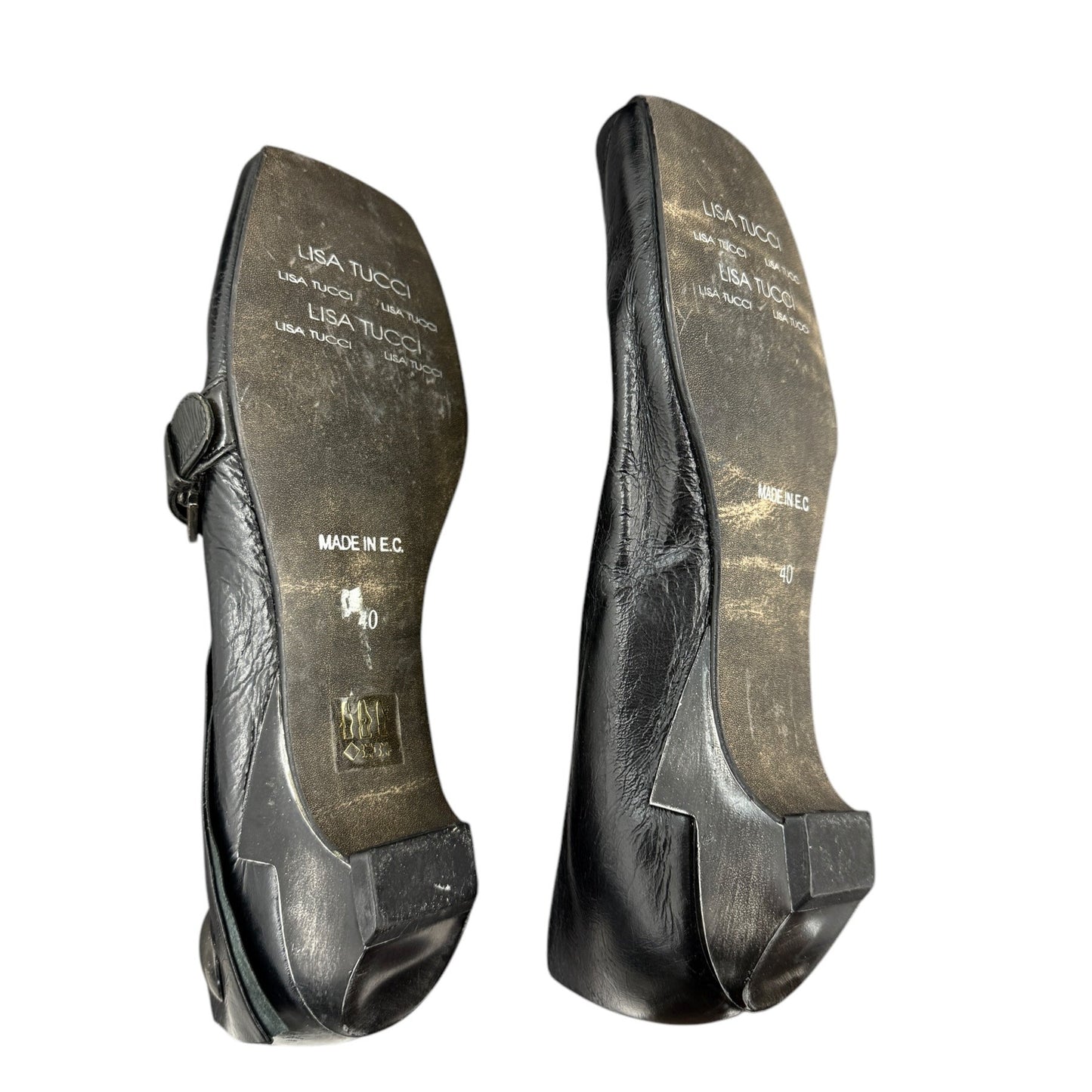 Buckled square toe clog loafers