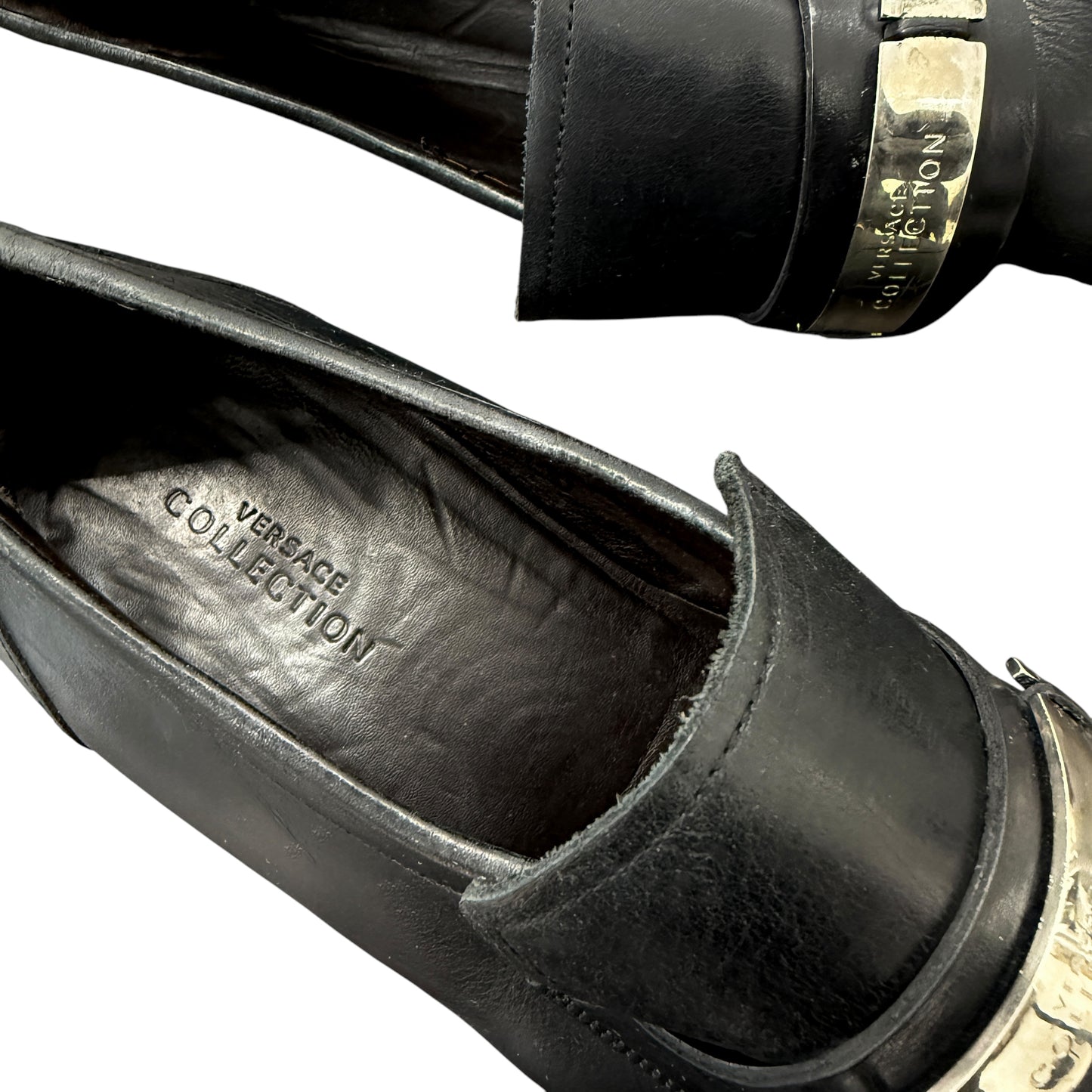Versace Collection leather slippers