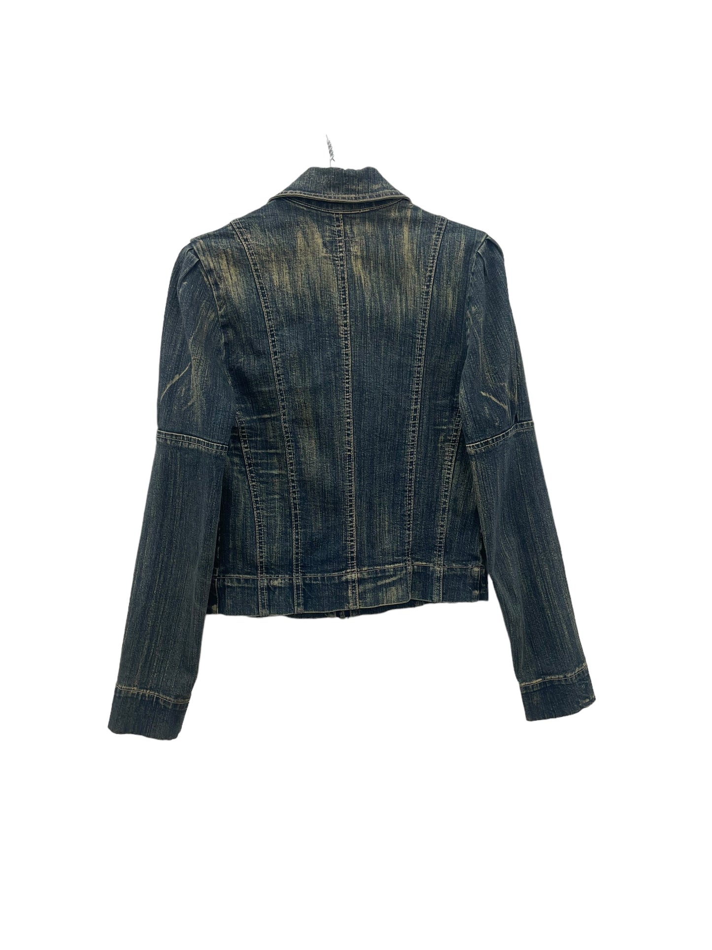 Y2K tie die denim jacket