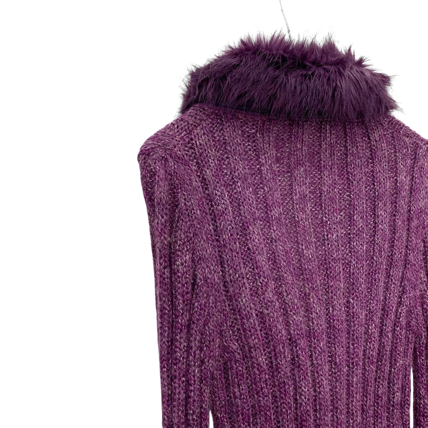 90s faux fur wool cardigan