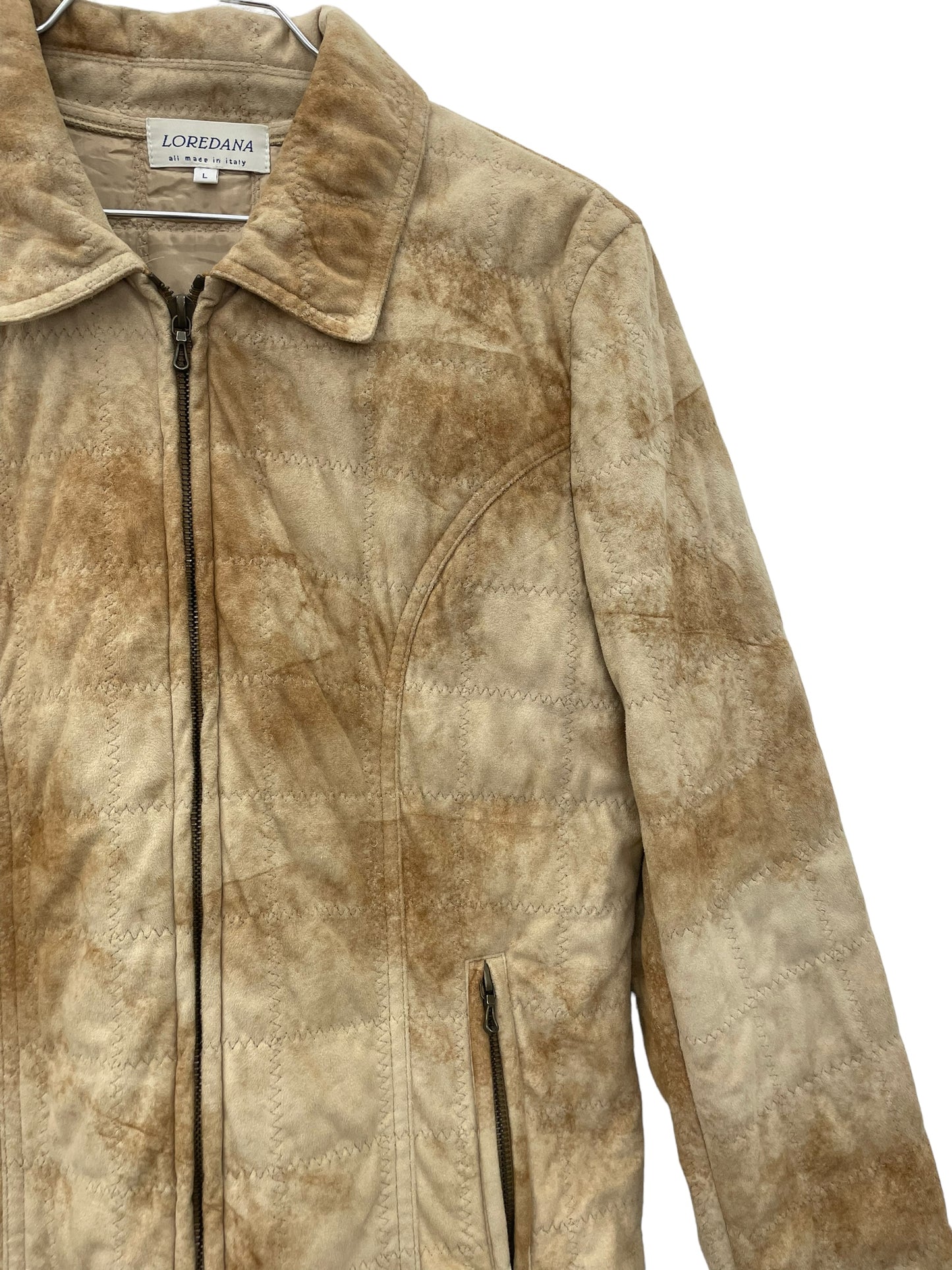 90s tie dye fake suede jacket
