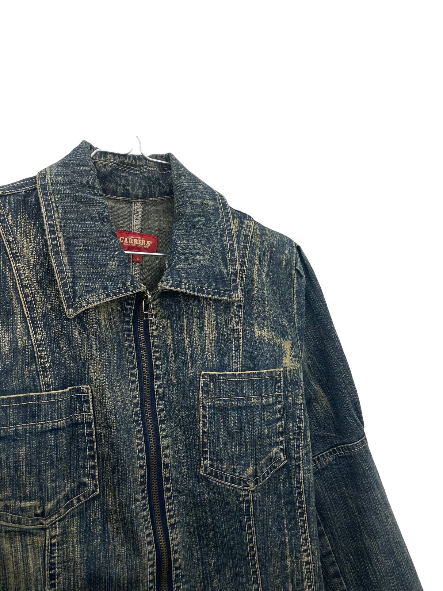 Y2K tie die denim jacket