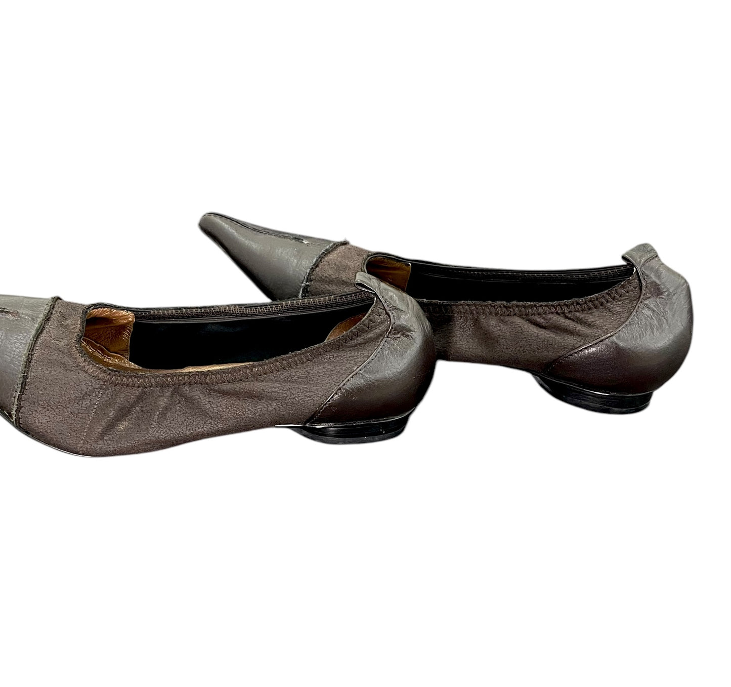 Y2K pointed leather ballerinas