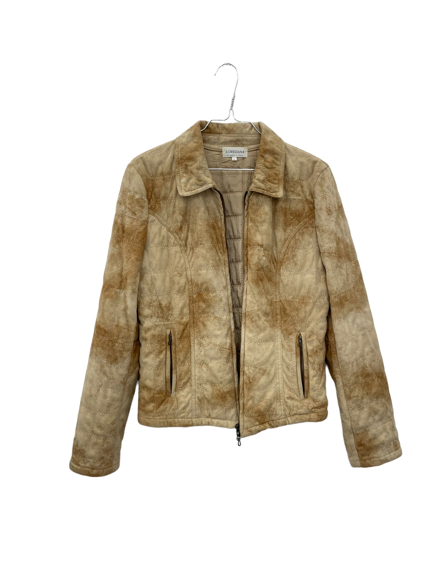 90s tie dye fake suede jacket