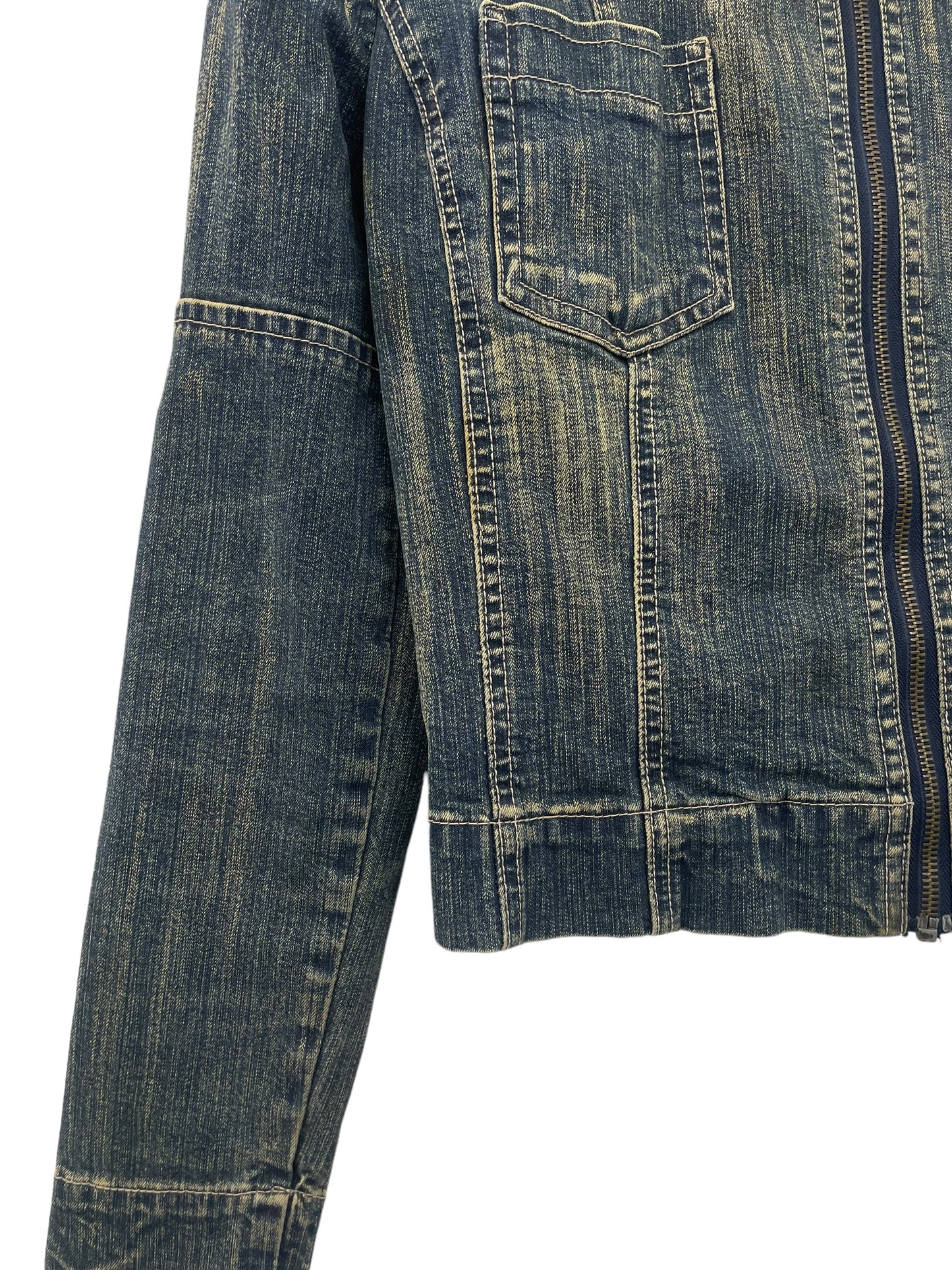 Y2K tie die denim jacket