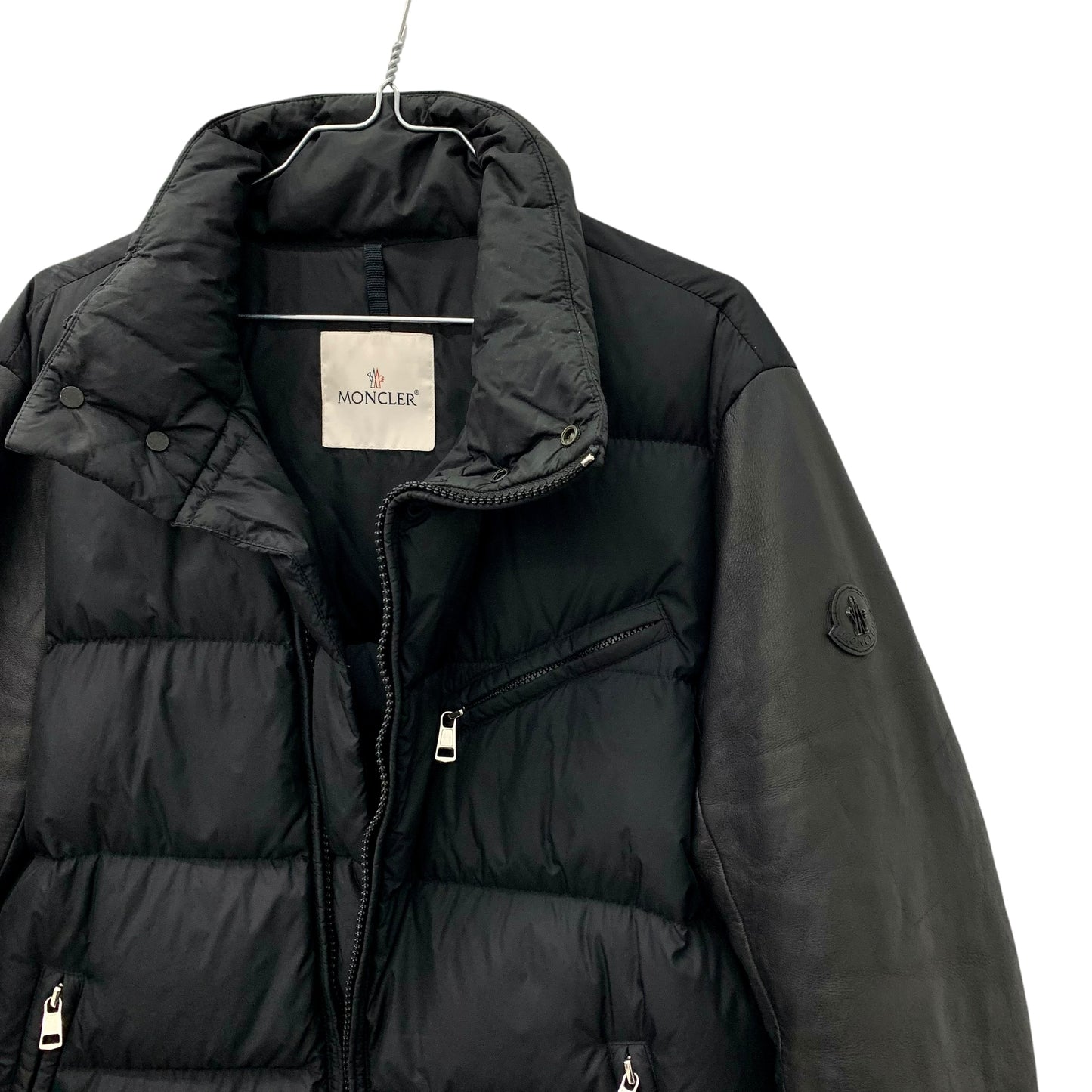 Moncler puffer leather jacket
