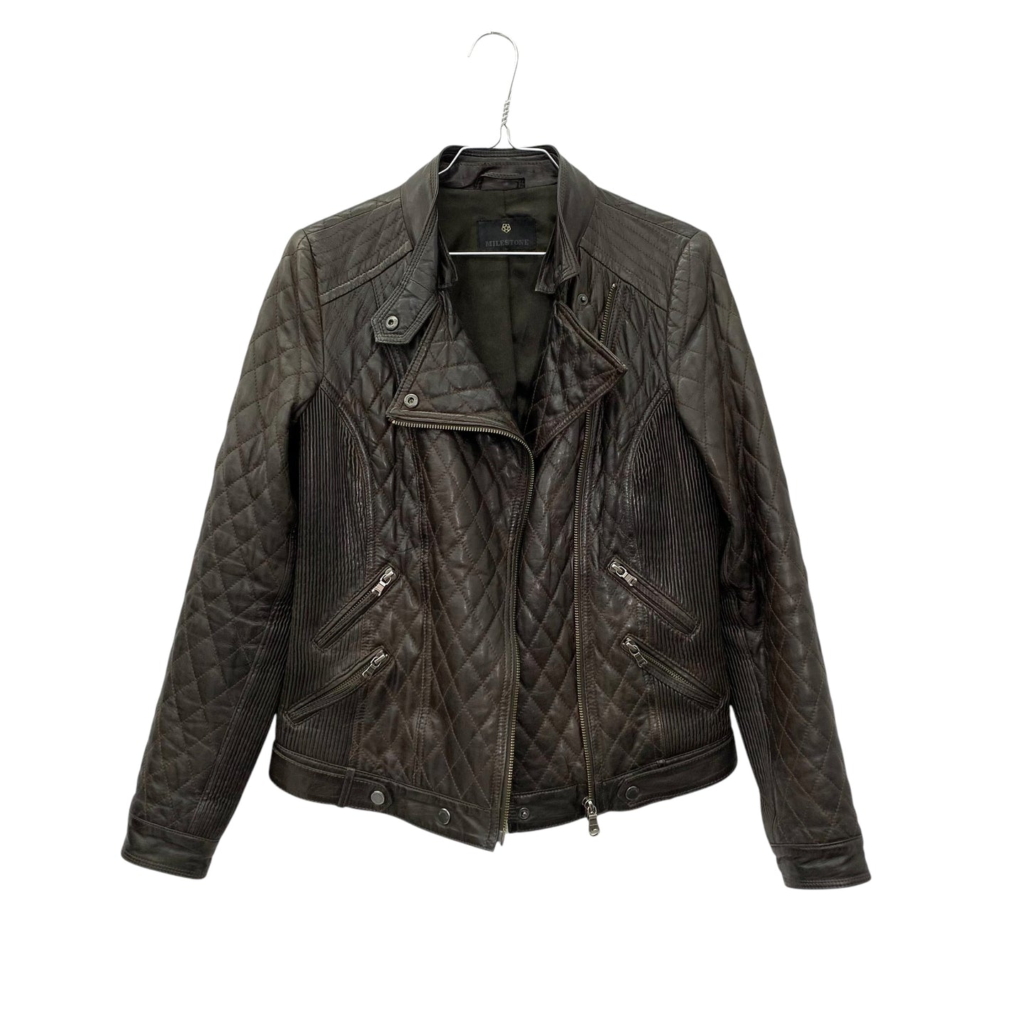 Quilted lambskin leather jacket