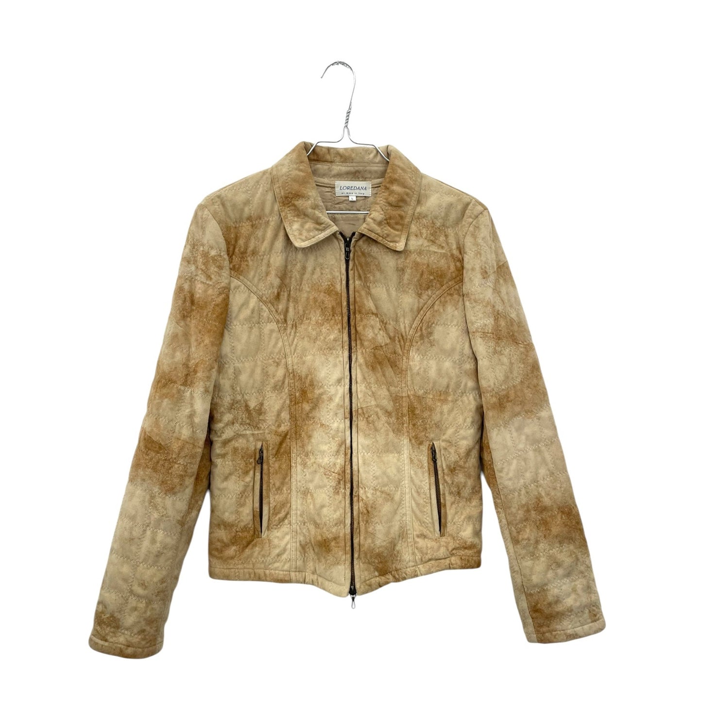 90s tie dye fake suede jacket