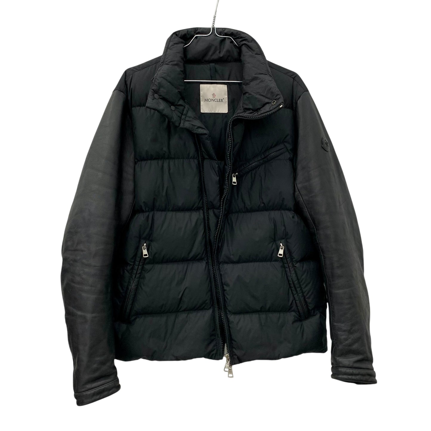 Moncler puffer leather jacket