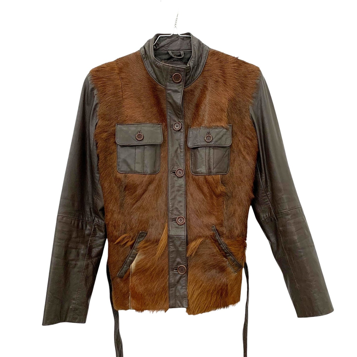 Y2K leather trench jacket