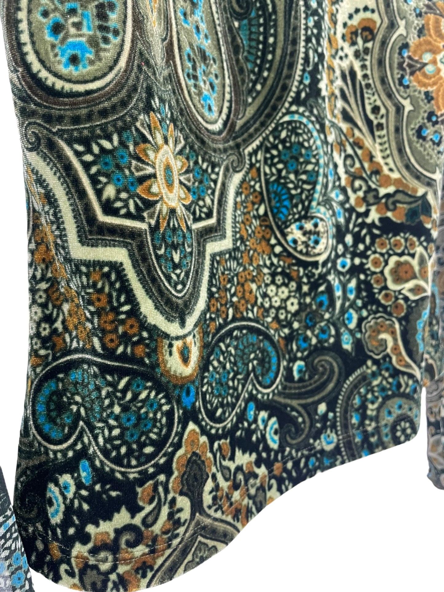 Y2K velvet mesh paisley top
