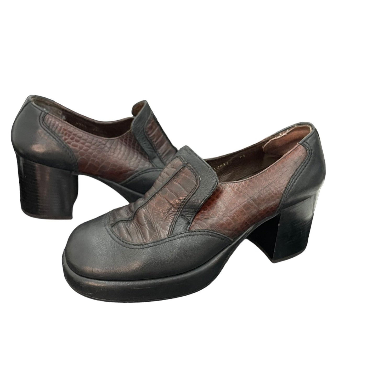 Chunky leather platform loafers