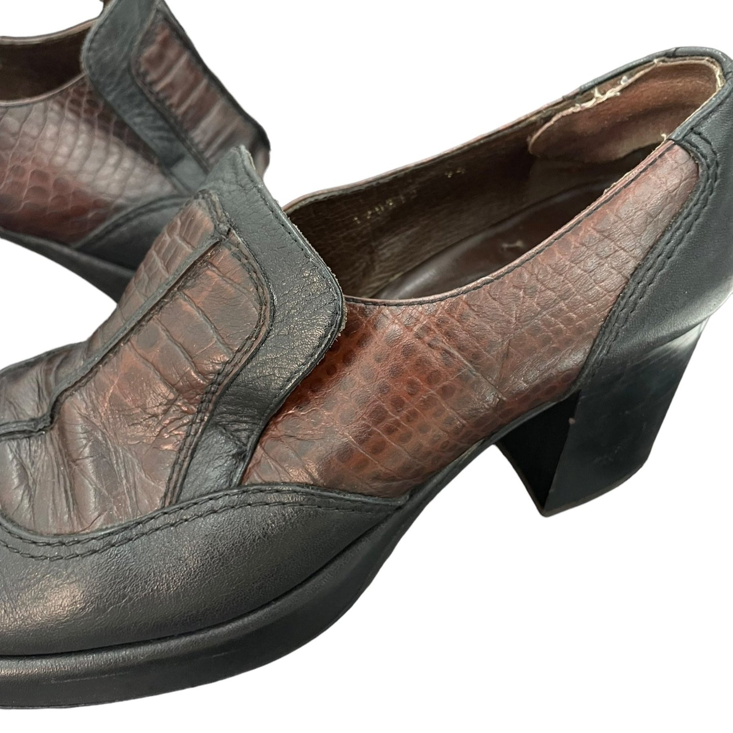 Chunky leather platform loafers