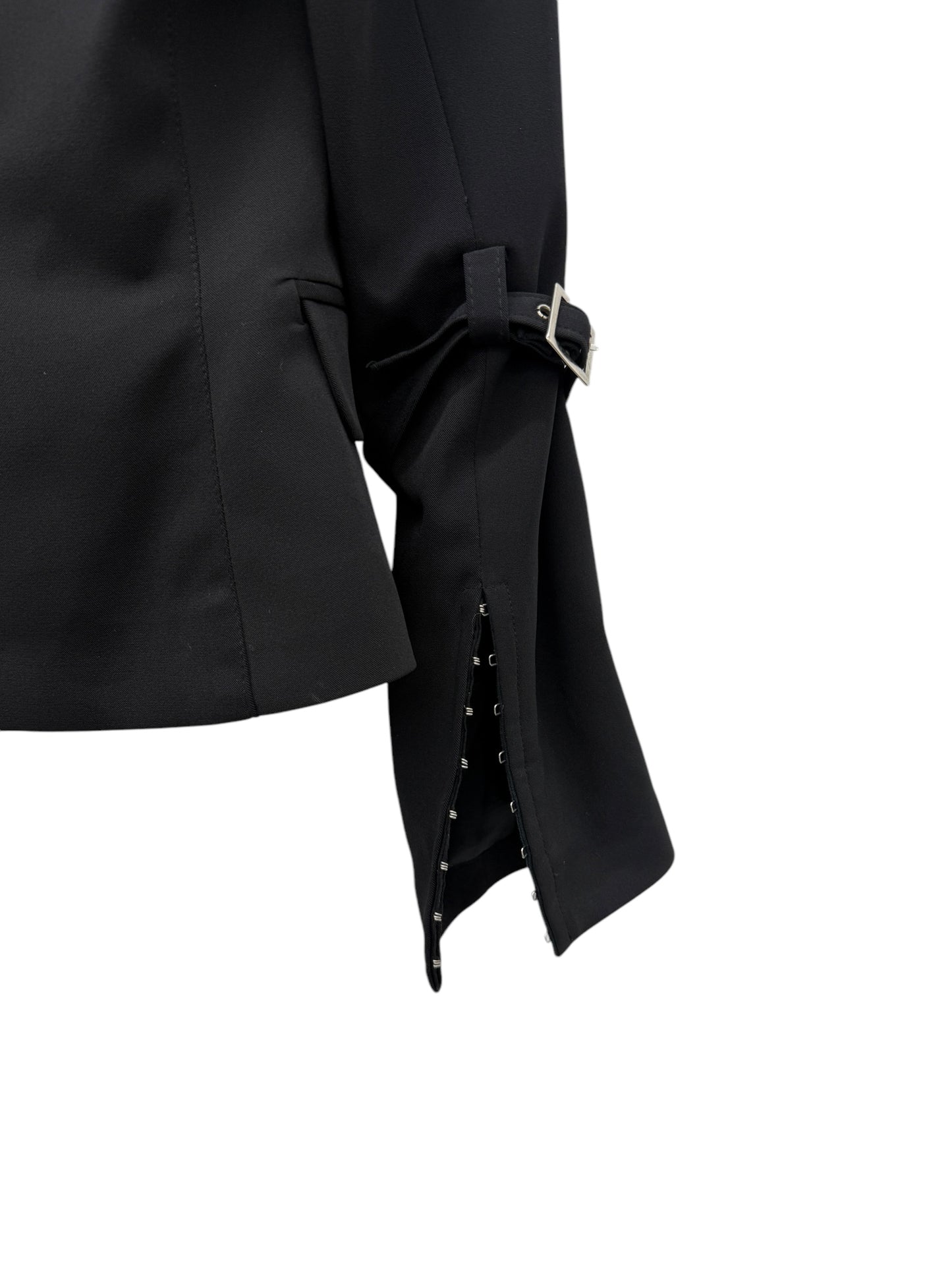 Hook and eye blazer jacket