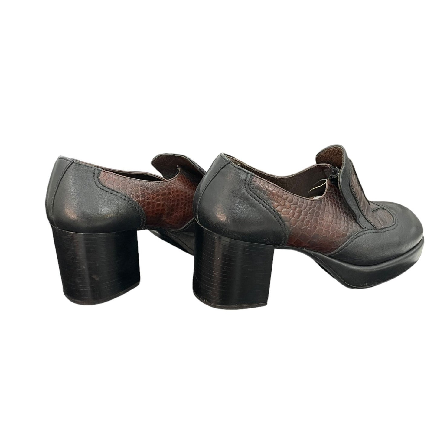 Chunky leather platform loafers