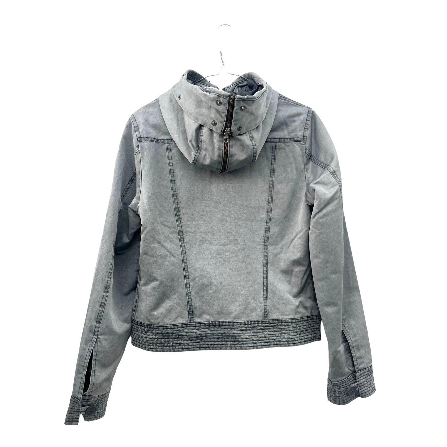 Y2K hooded silver bomber