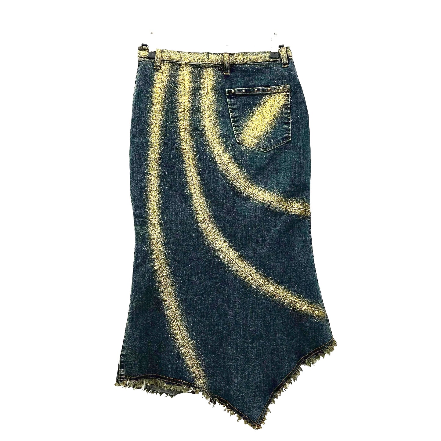 90s denim spray paint skirt