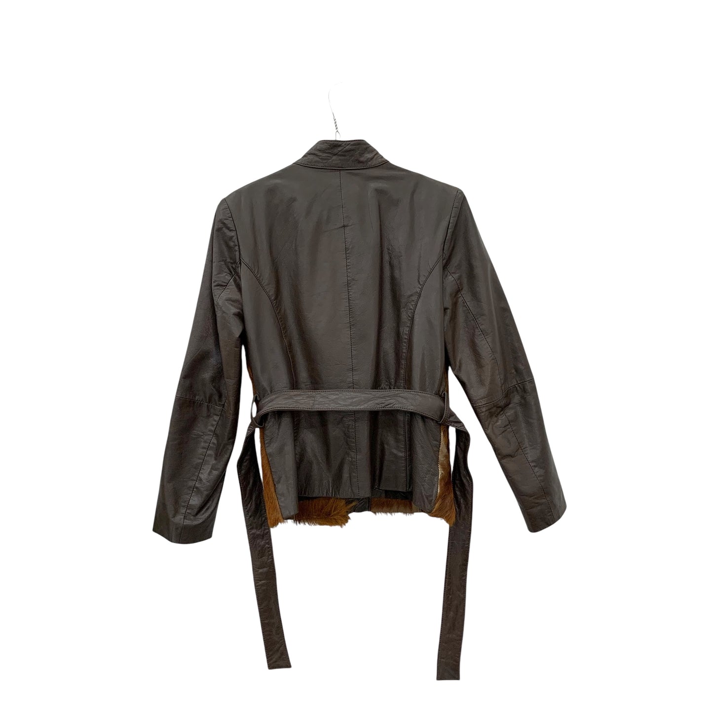 Y2K leather trench jacket