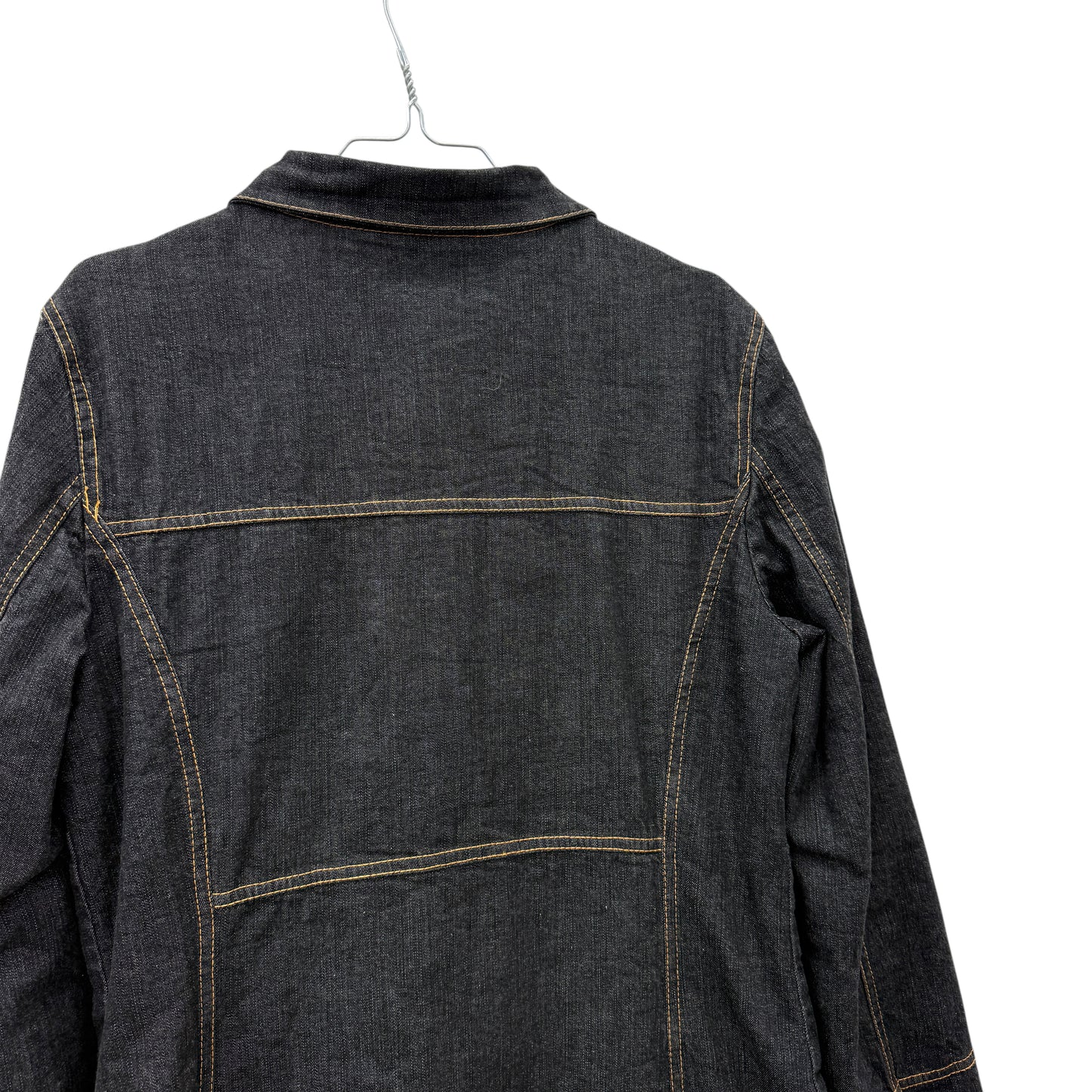 Faded denim trench coat