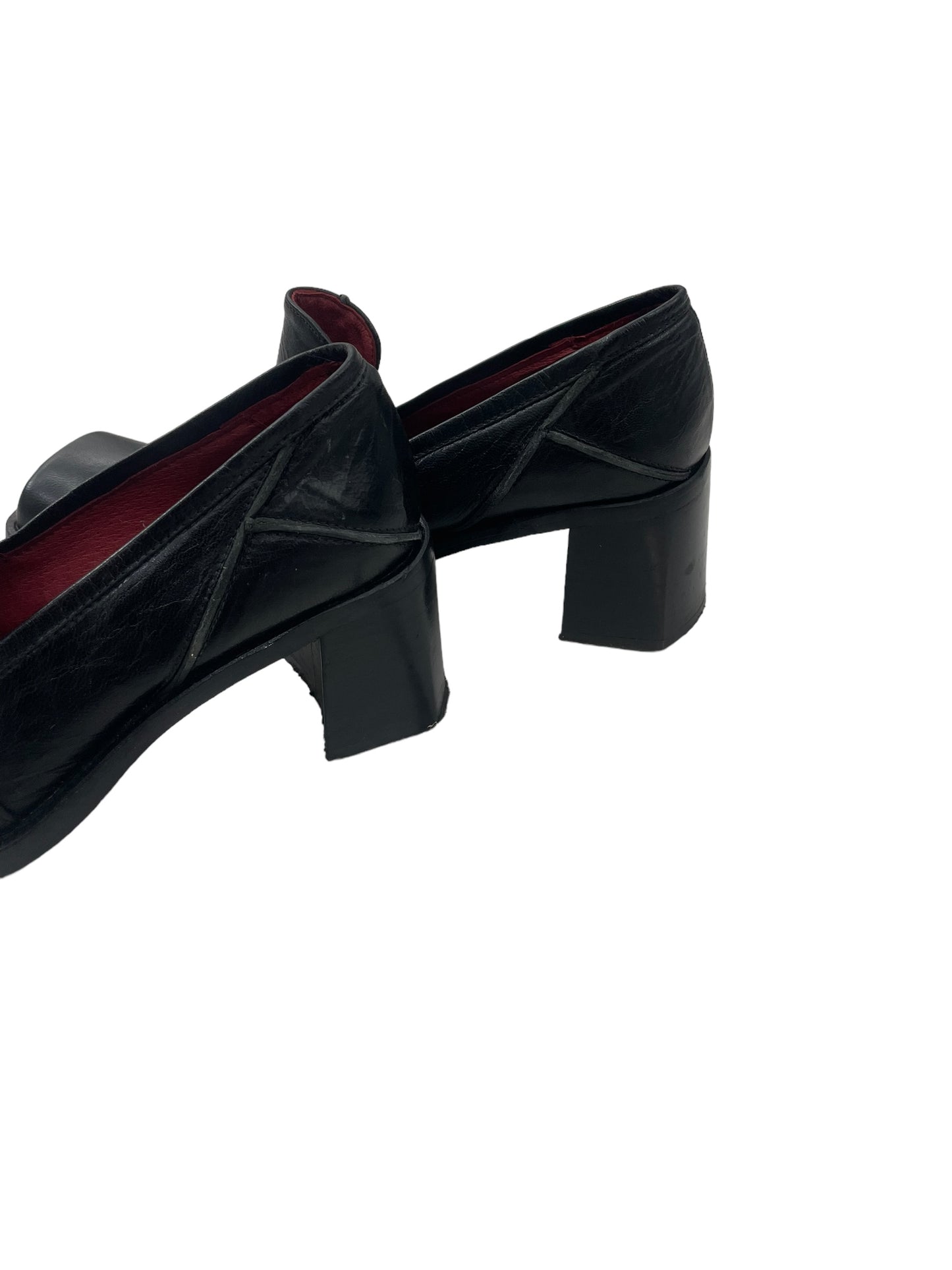 90s square toe leather loafers