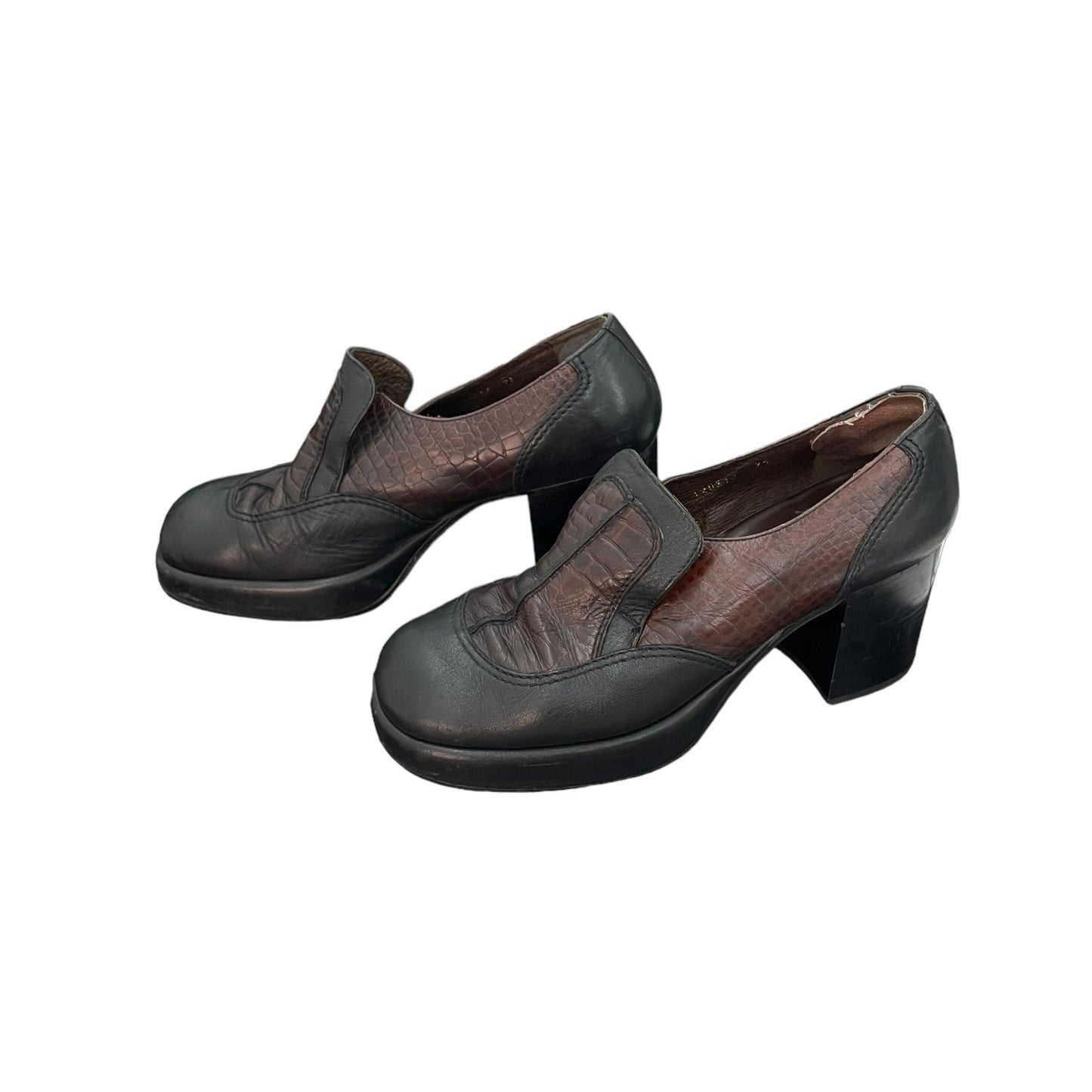 Chunky leather platform loafers