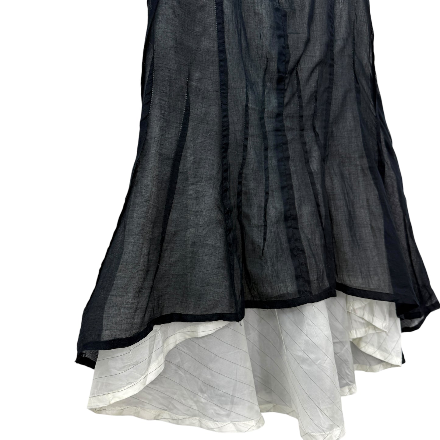 Asymmetrical layered midi skirt